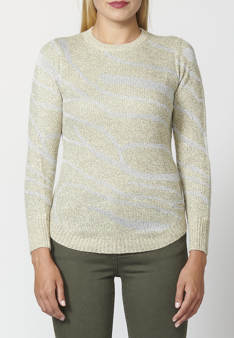 Pull en maille à col rond pour femme