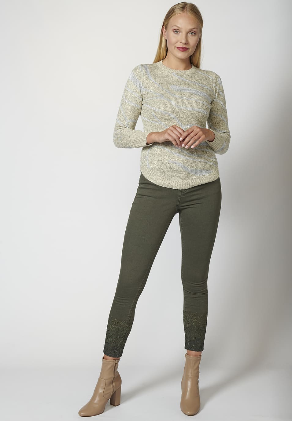 Pull en maille à col rond pour femme