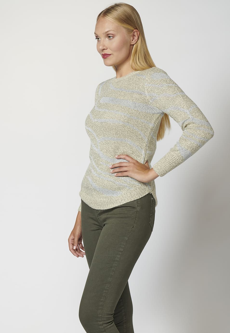Pull en maille à col rond pour femme