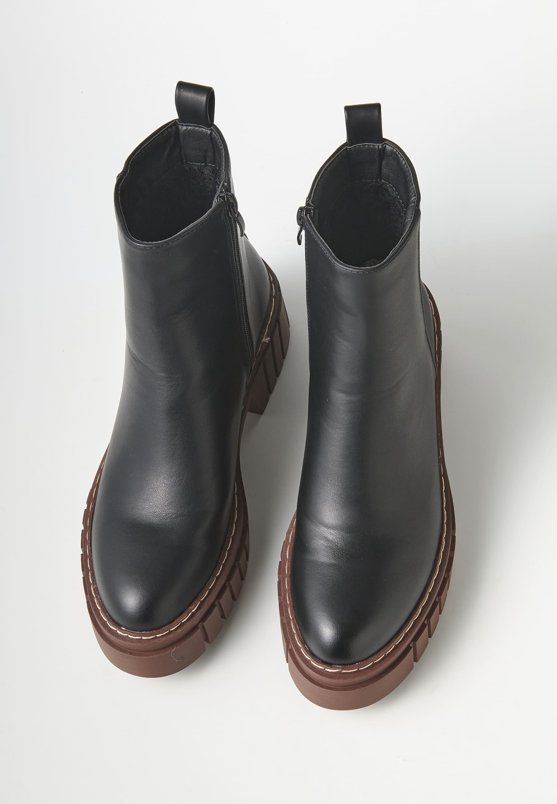 Botines negros con interior forrado para mujer efecto piel | Moda Actual 3