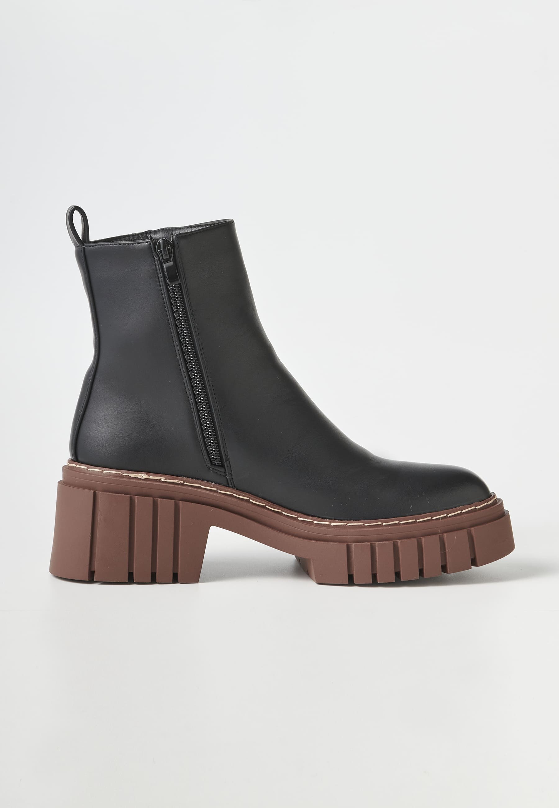 Botines negros con interior forrado para mujer efecto piel | Moda Actual 5