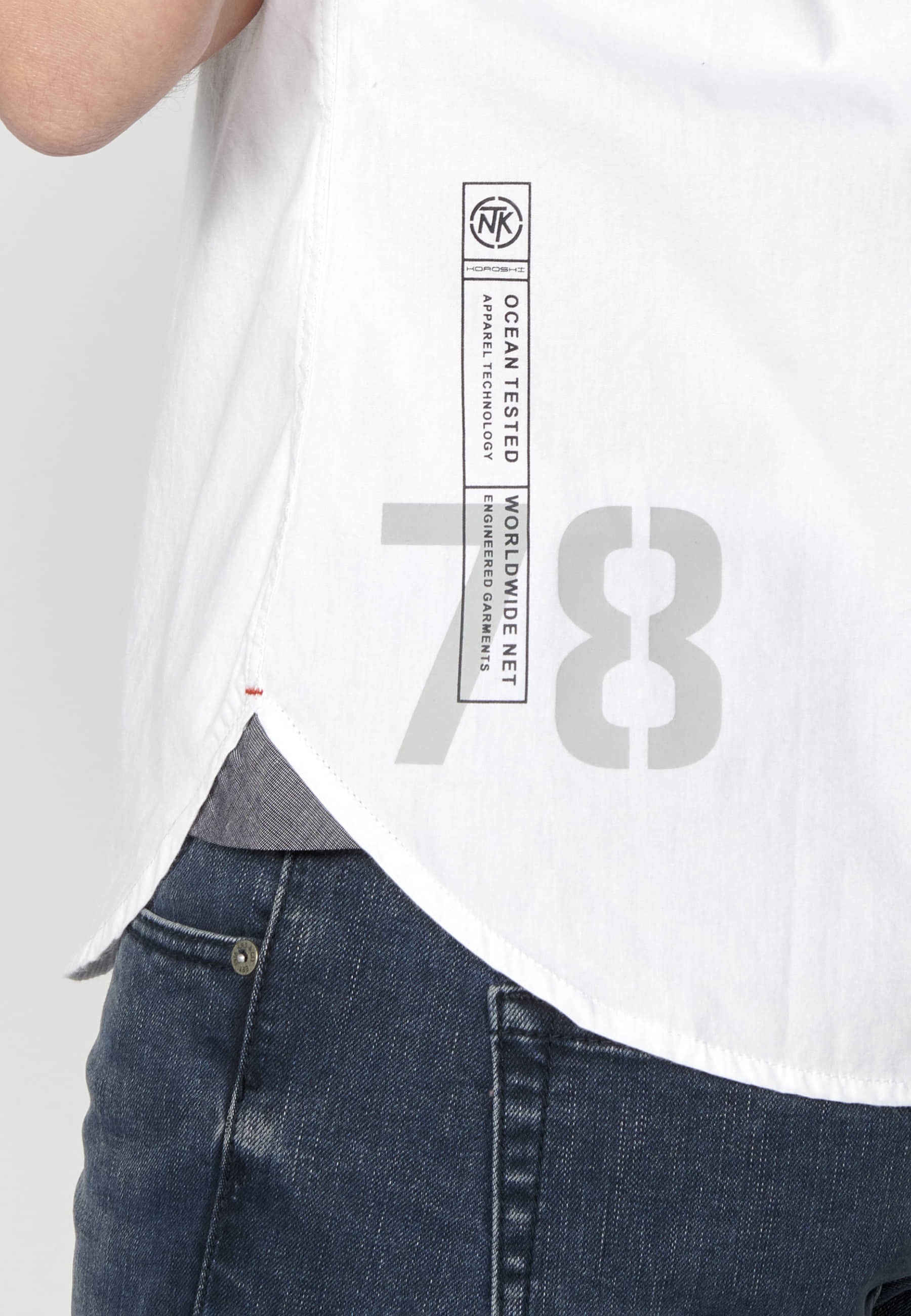 White cotton short-sleeved shirt for Men 6