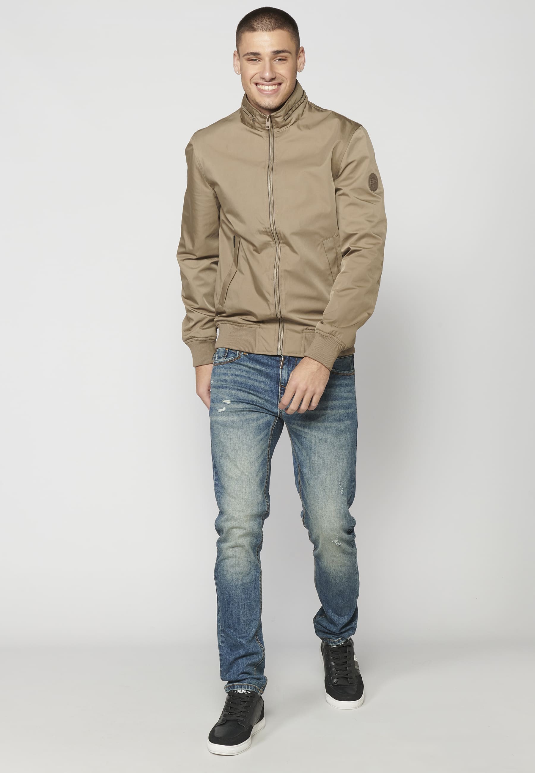 Veste côtelée beige Homme