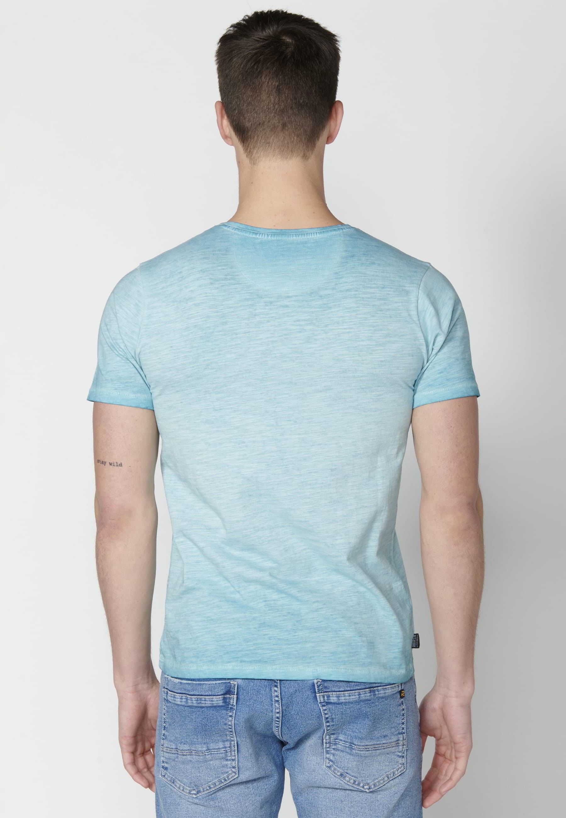 T-shirt à manches courtes en coton couleur menthe pour hommes