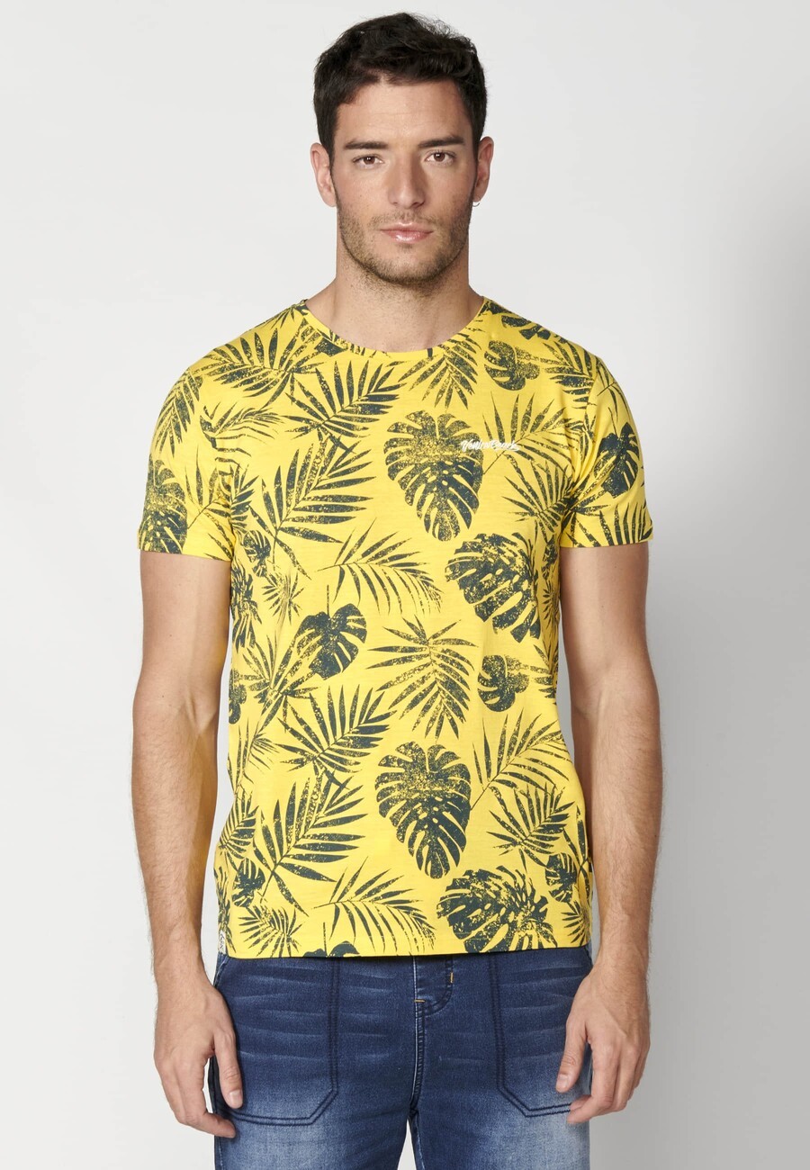 Camiseta de manga corta de algodón color amarillo para hombre | Ropa Casual 6