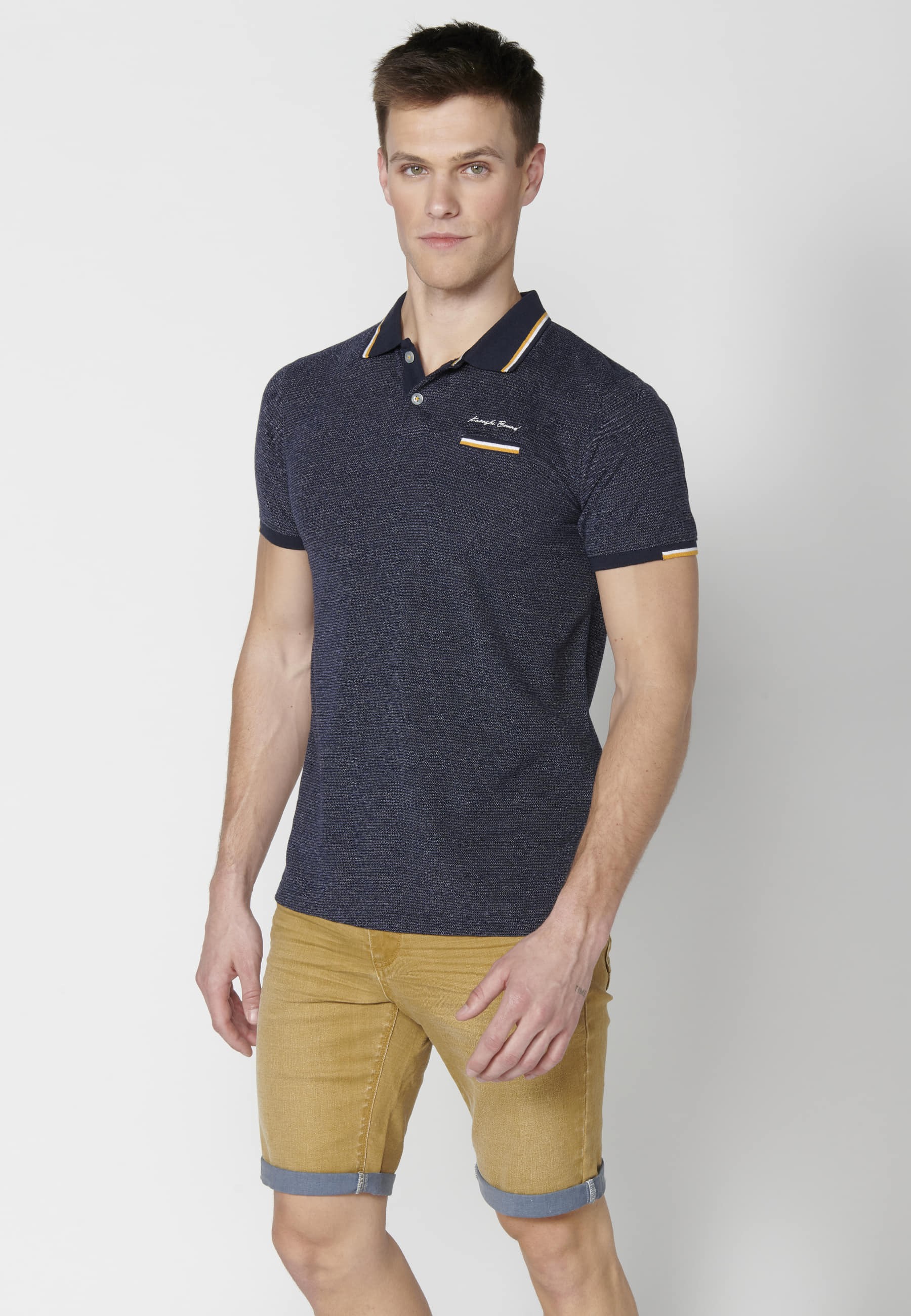 Polo manga corta de algodón color navy para hombre | Ropa Casual