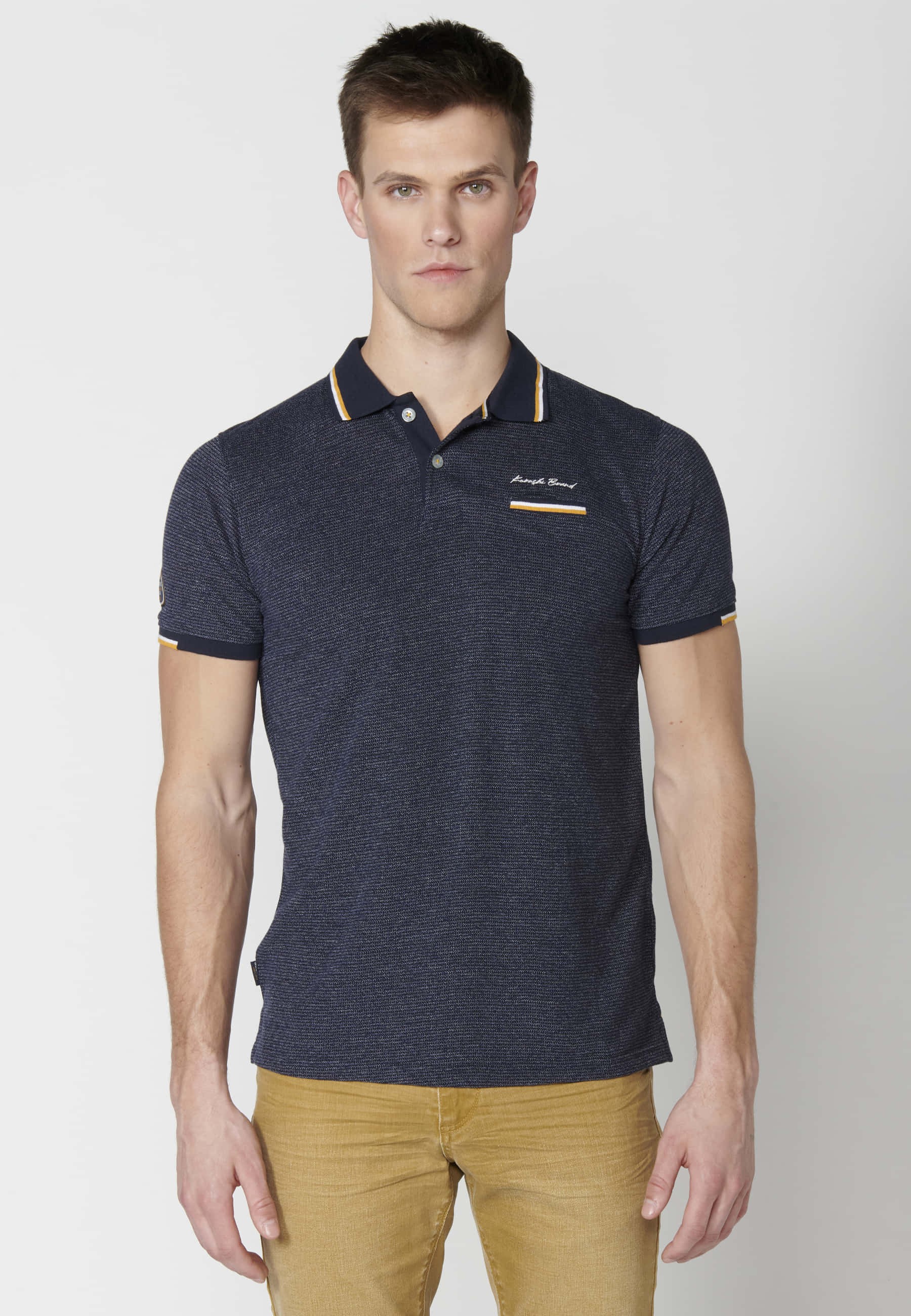 Polo manga corta de algodón color navy para hombre | Ropa Casual 2