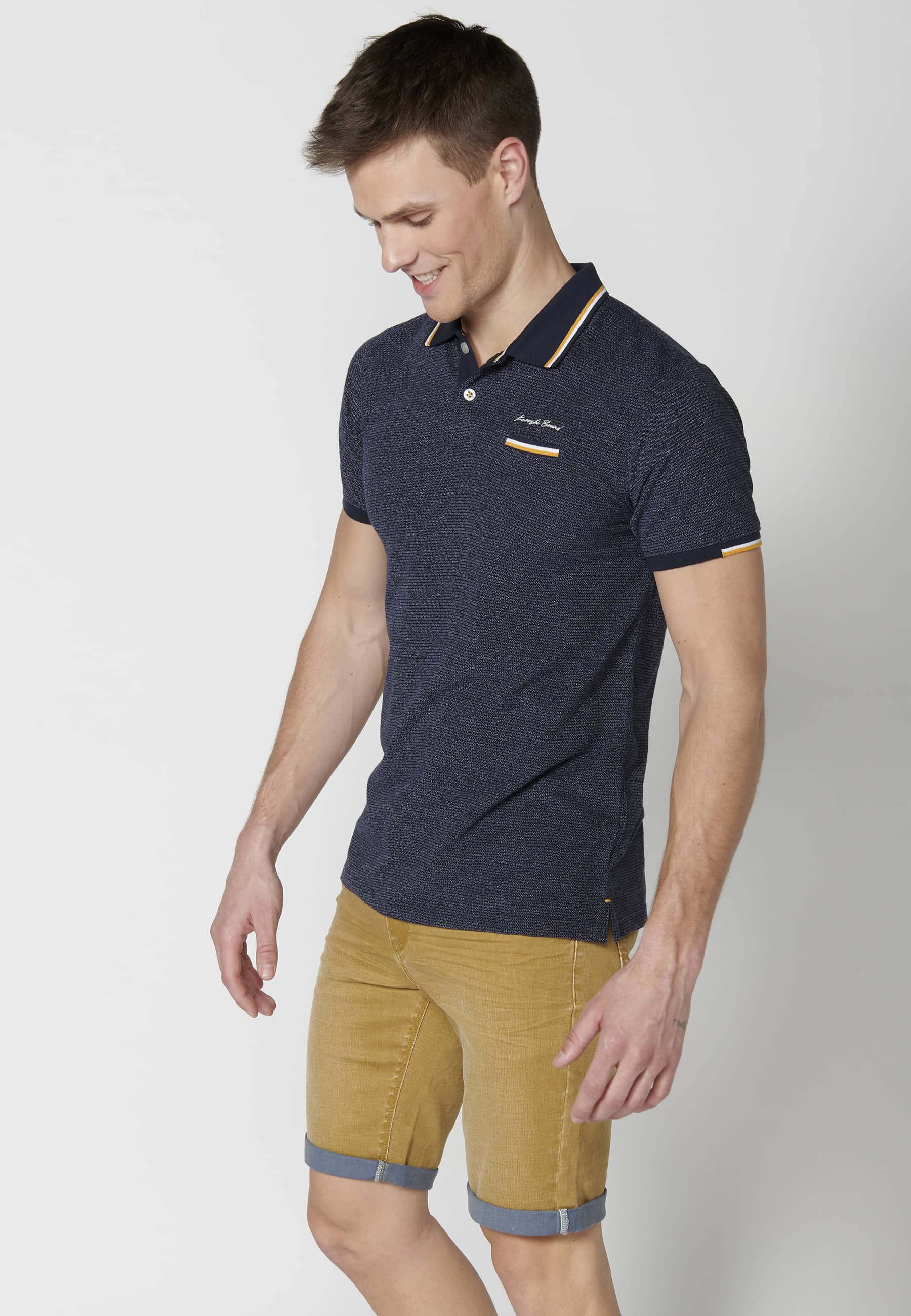 Polo manga corta de algodón color navy para hombre | Ropa Casual 1