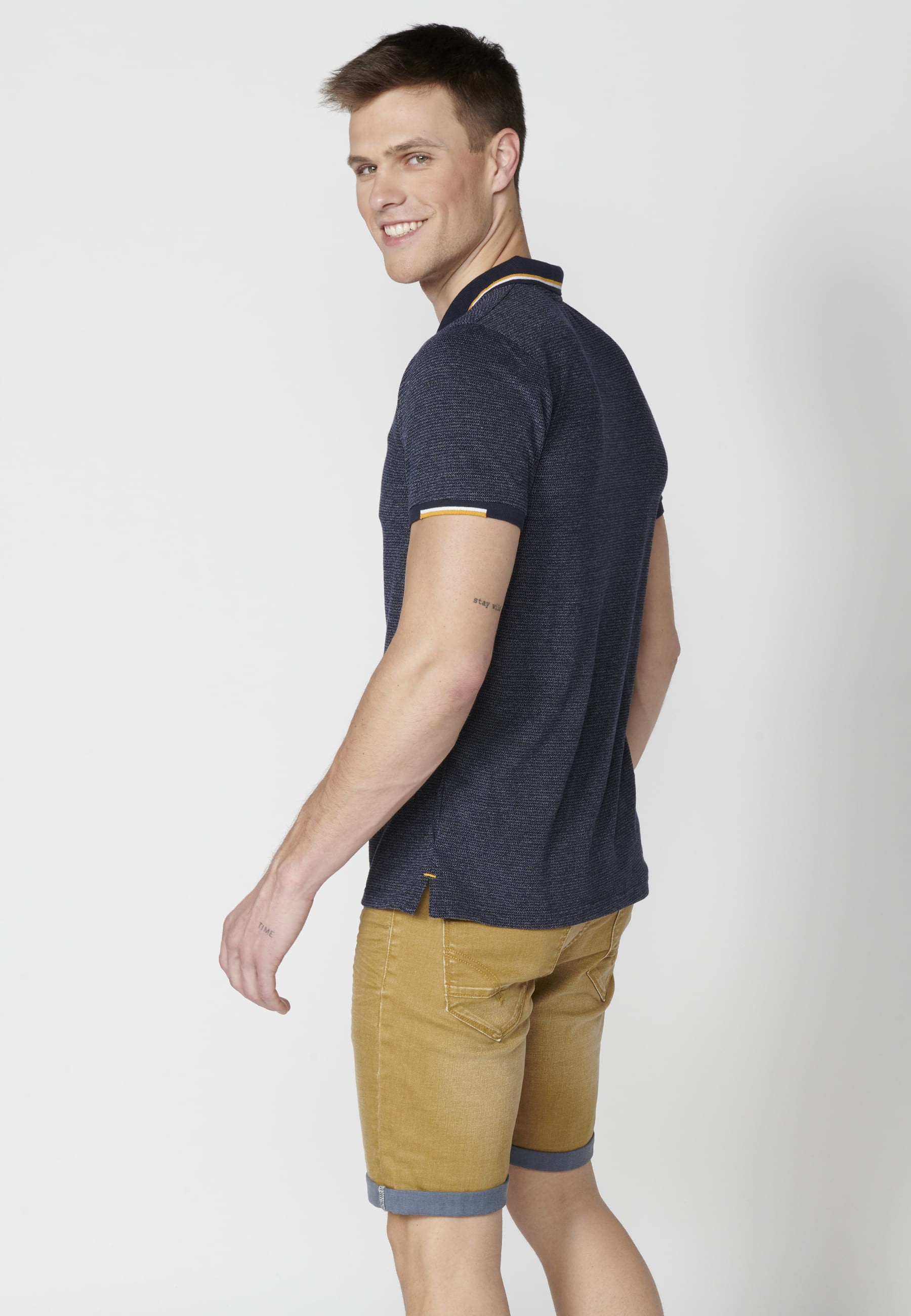 Polo manga corta de algodón color navy para hombre | Ropa Casual 5