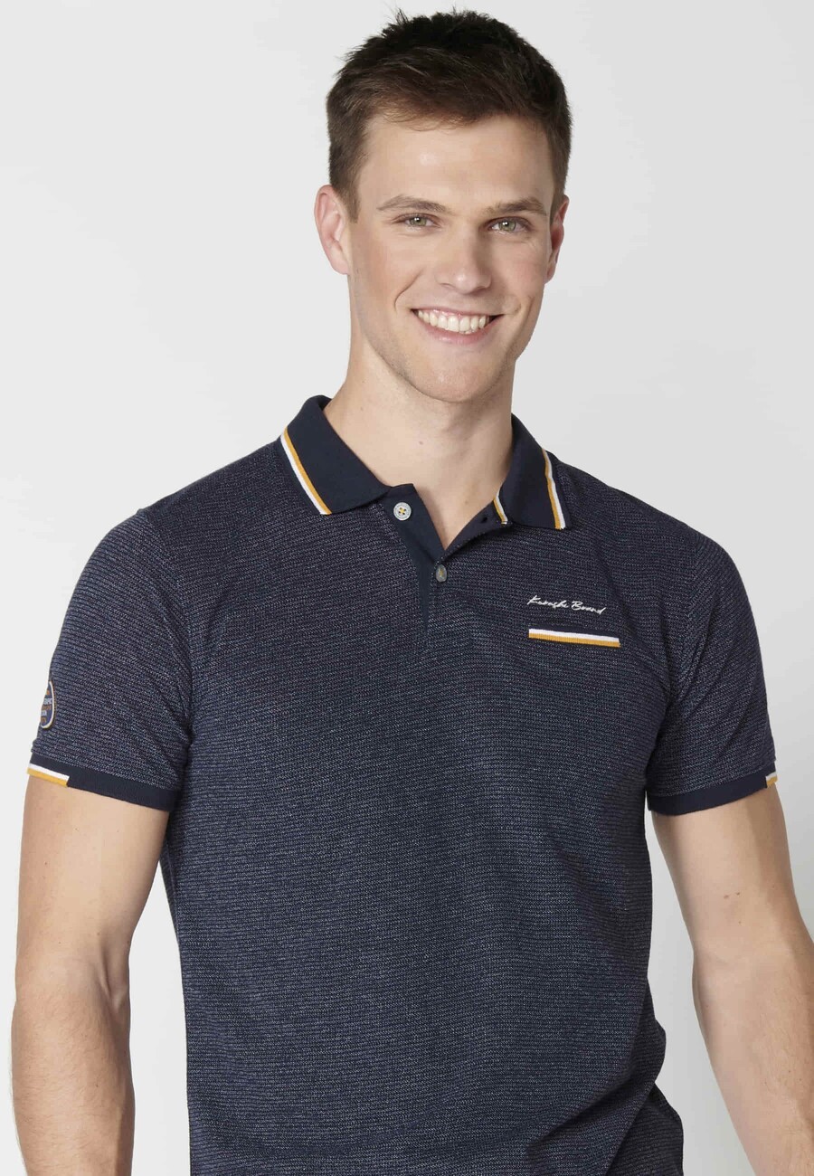 Polo manga corta de algodón color navy para hombre | Ropa Casual 9