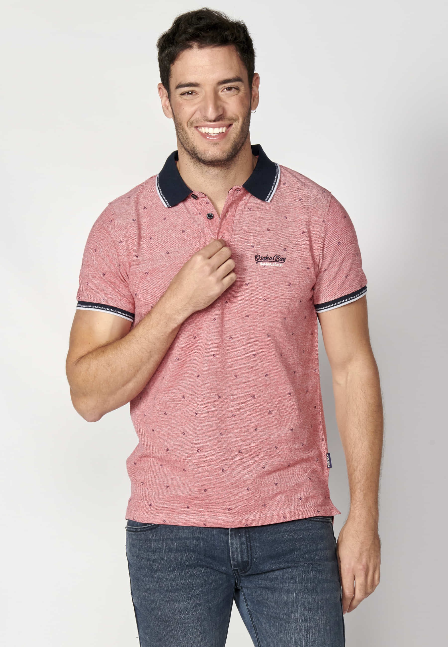 Polo manga corta de Algodón color Rojo para Hombre 