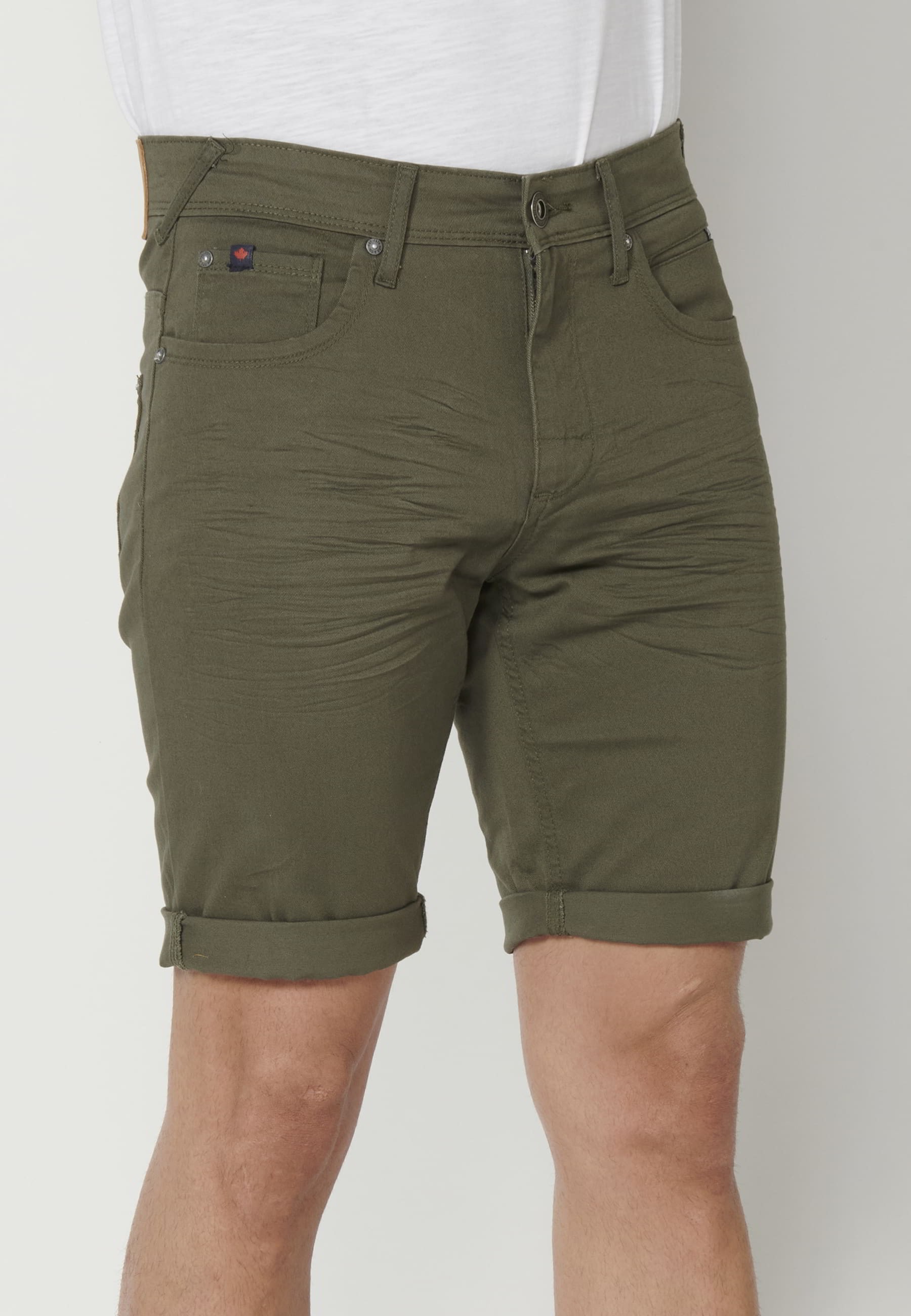 Grüne Shorts mit fünf Taschen für Herren