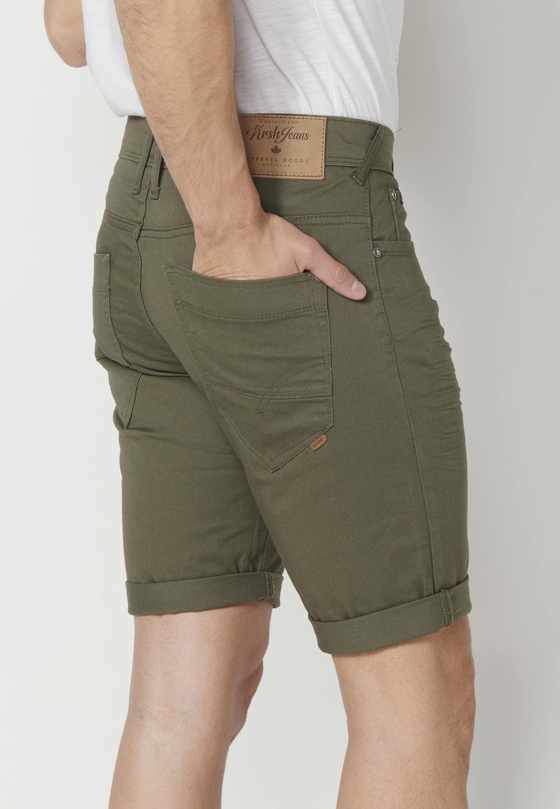 Grüne Shorts mit fünf Taschen für Herren