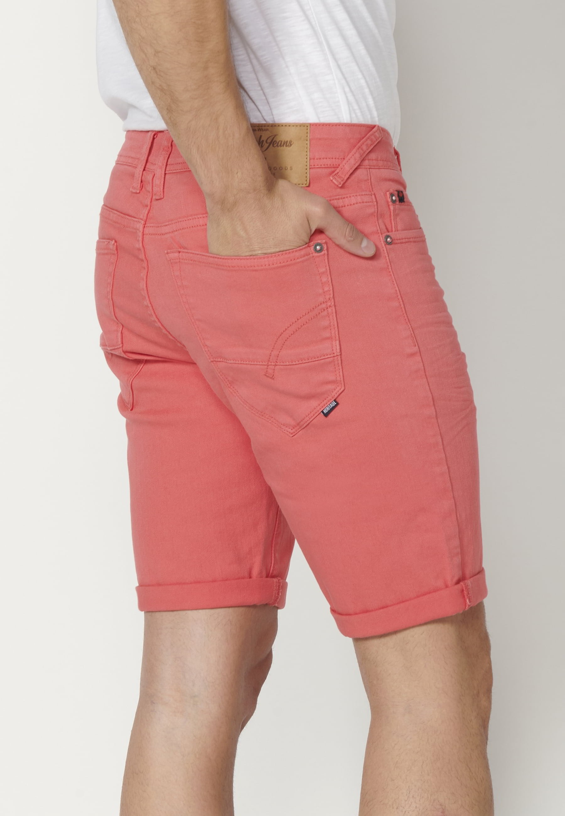 Shorts Bermuda Denim Stretch Regular Farbe Rosa für Herren