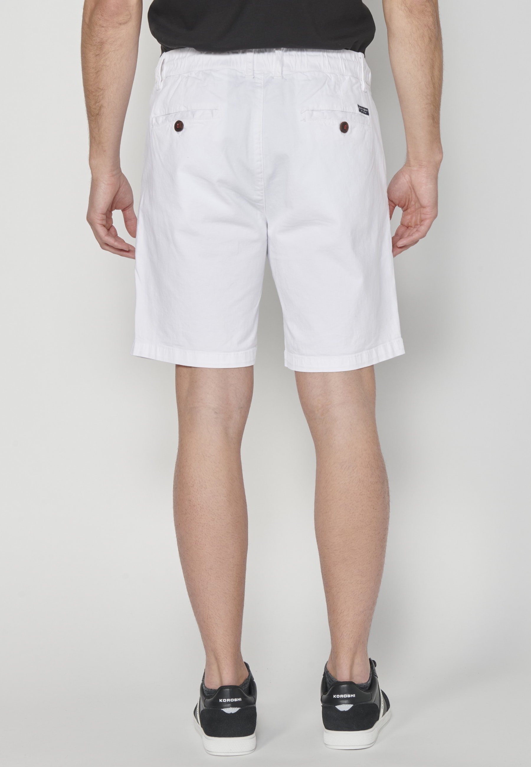 Pantalón corto Bermuda Vaquera Stretch Regular color Blanco para Hombre