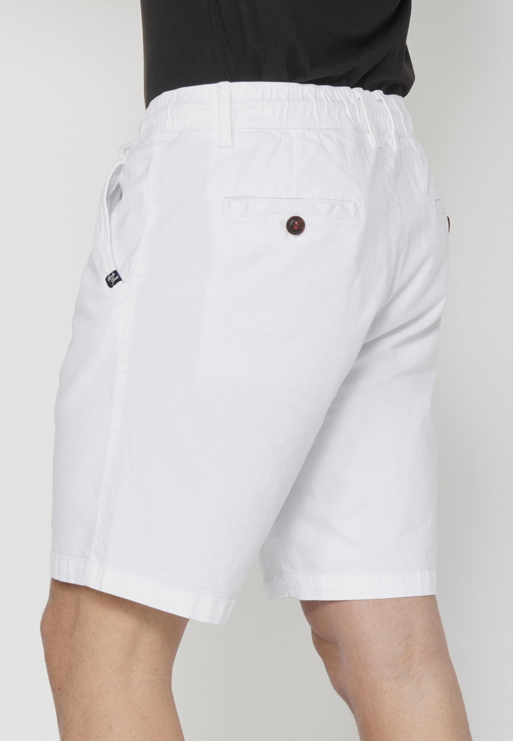 Pantalón corto Bermuda Vaquera Stretch Regular color Blanco para Hombre