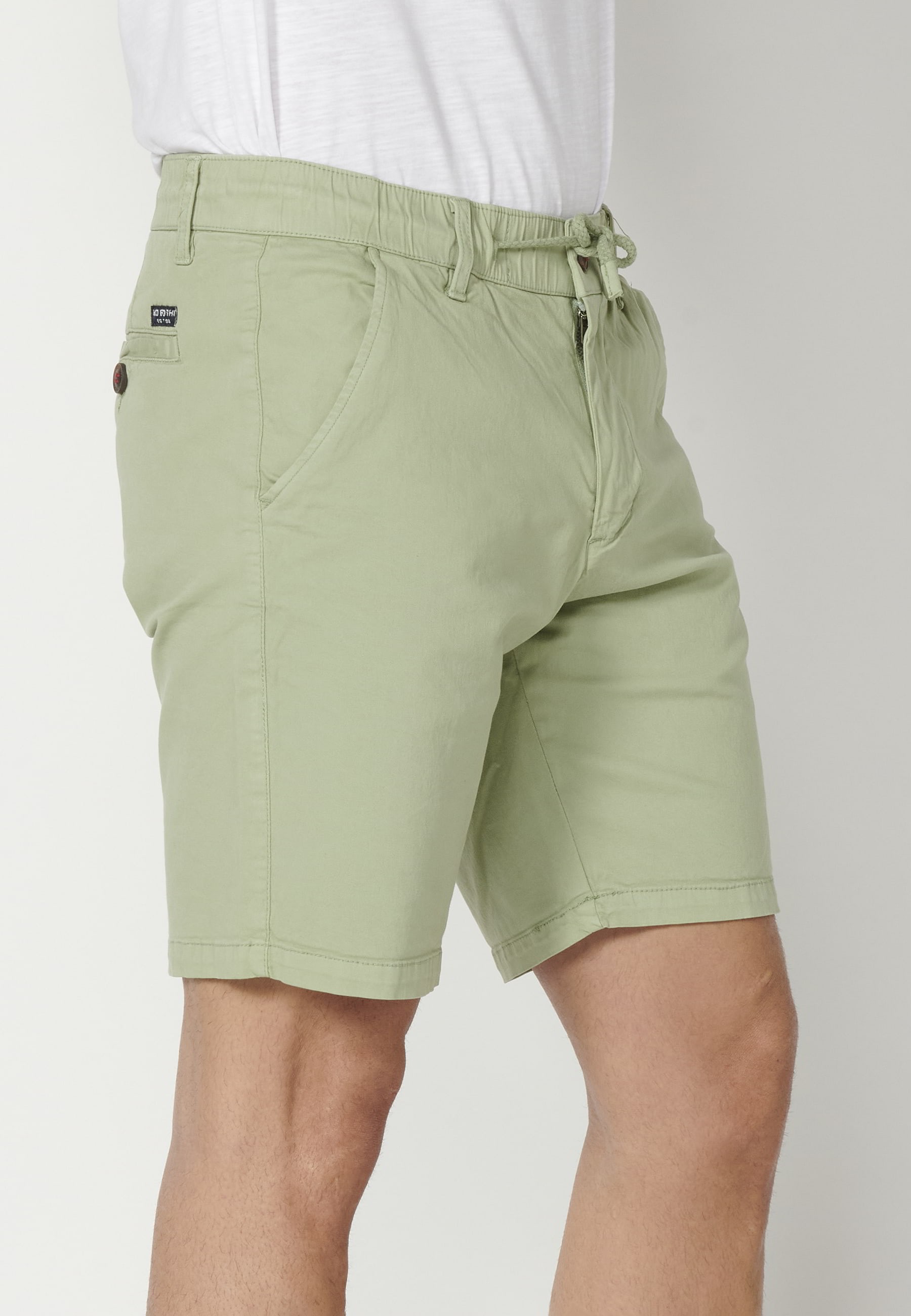 Shorts Bermuda Denim Stretch Regular Color Green for Men