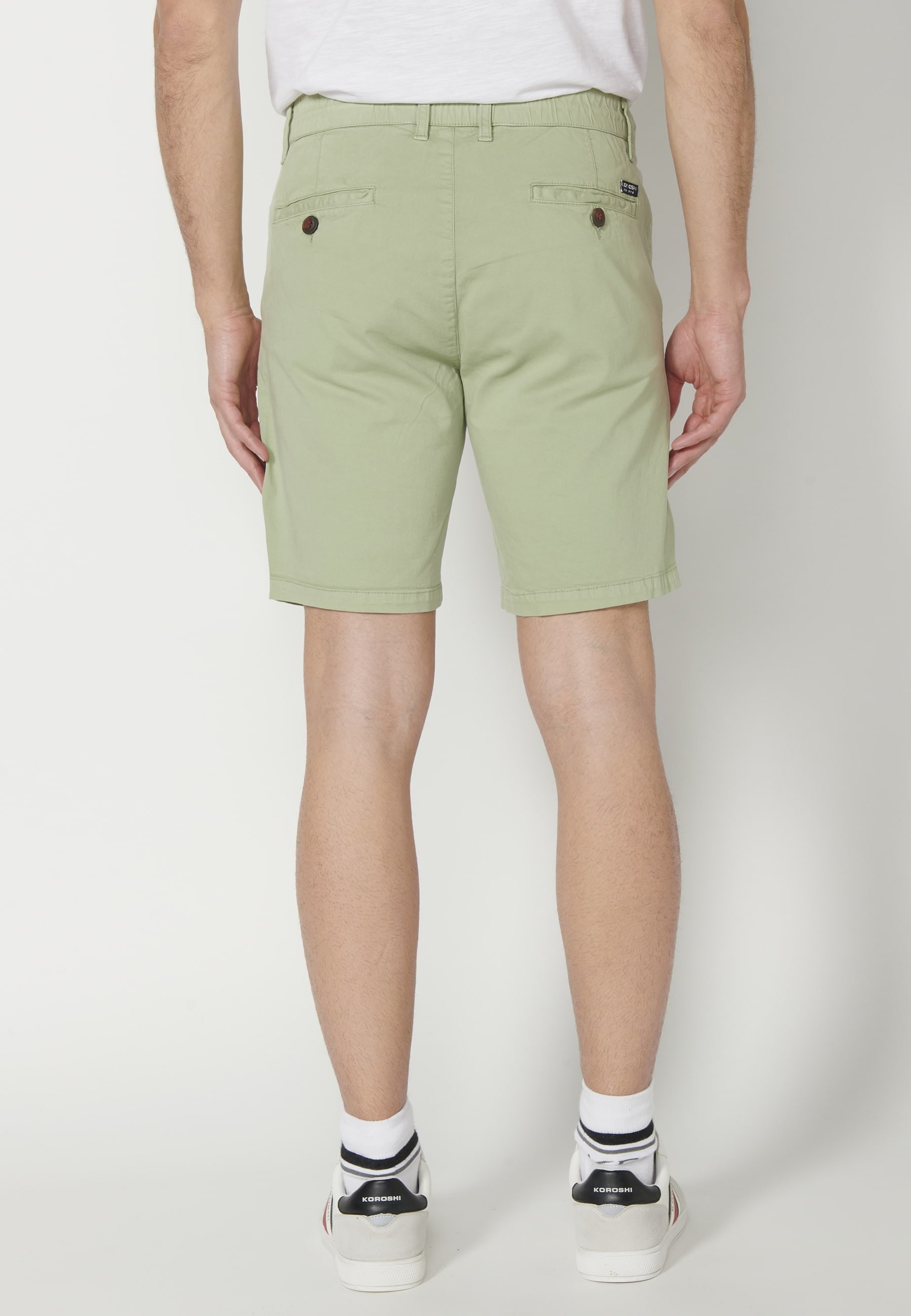 Shorts Bermuda Denim Stretch Regular Color Green for Men