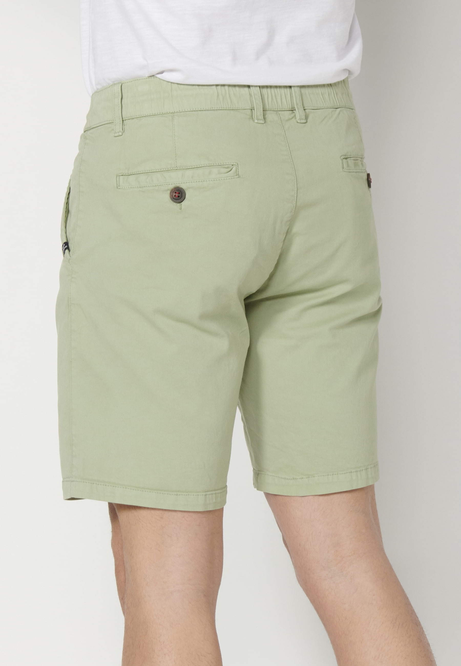 Shorts Bermuda Denim Stretch Regular Color Green for Men