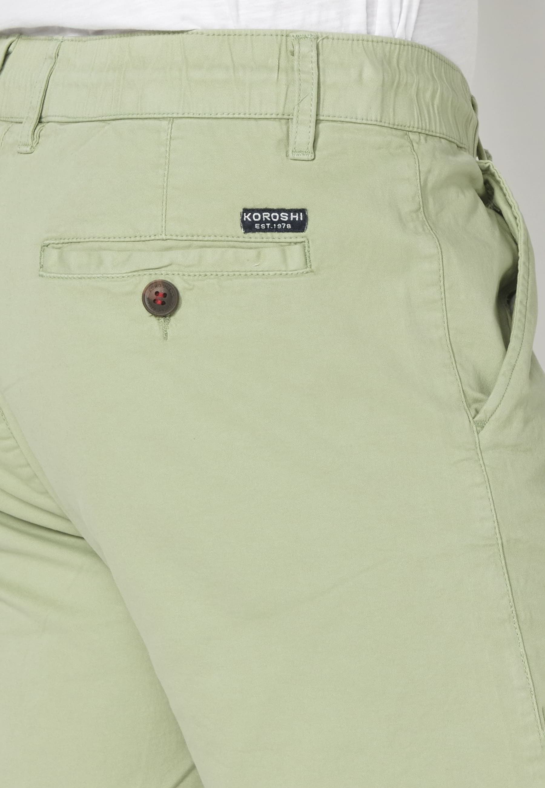 Pantalón corto Bermuda Vaquera Stretch Regular color Verde para Hombre