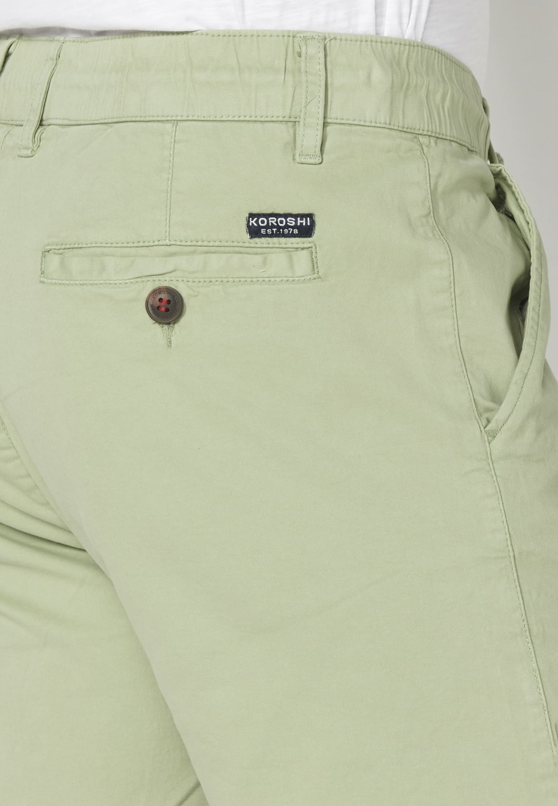 Shorts Bermuda Denim Stretch Regular Color Green for Men