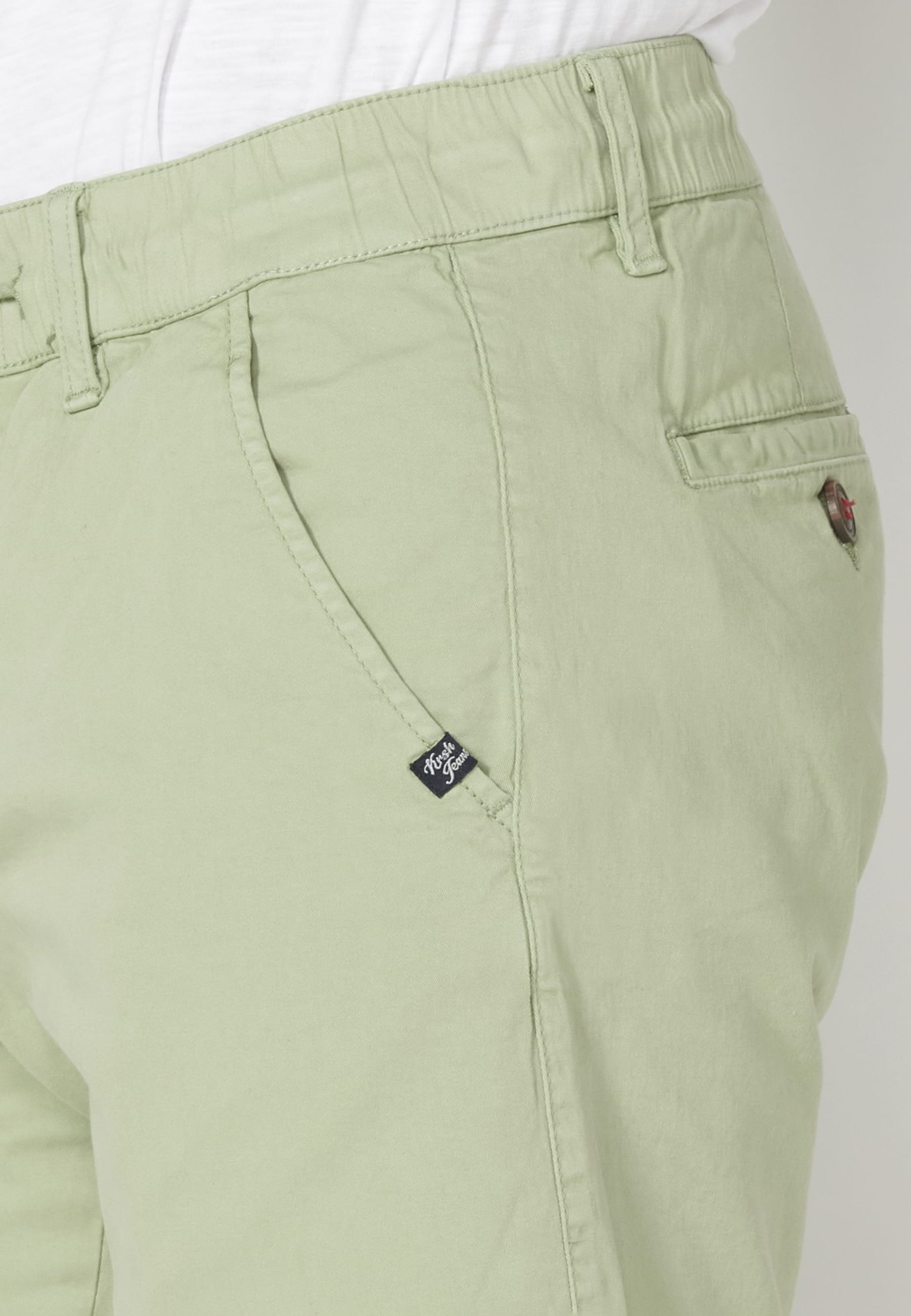 Shorts Bermuda Denim Stretch Regular Color Green for Men