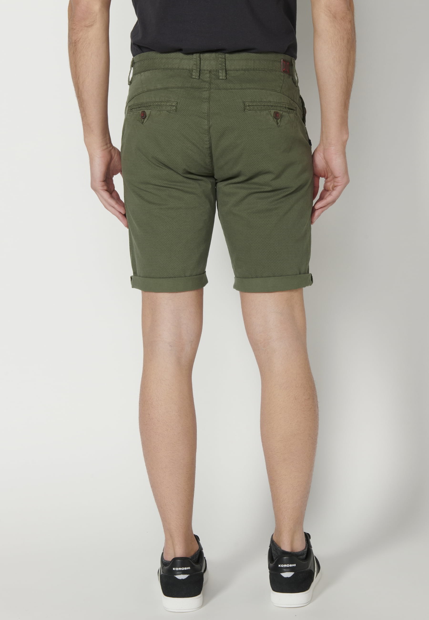 Khaki Chinese Style Bermuda Shorts for Men