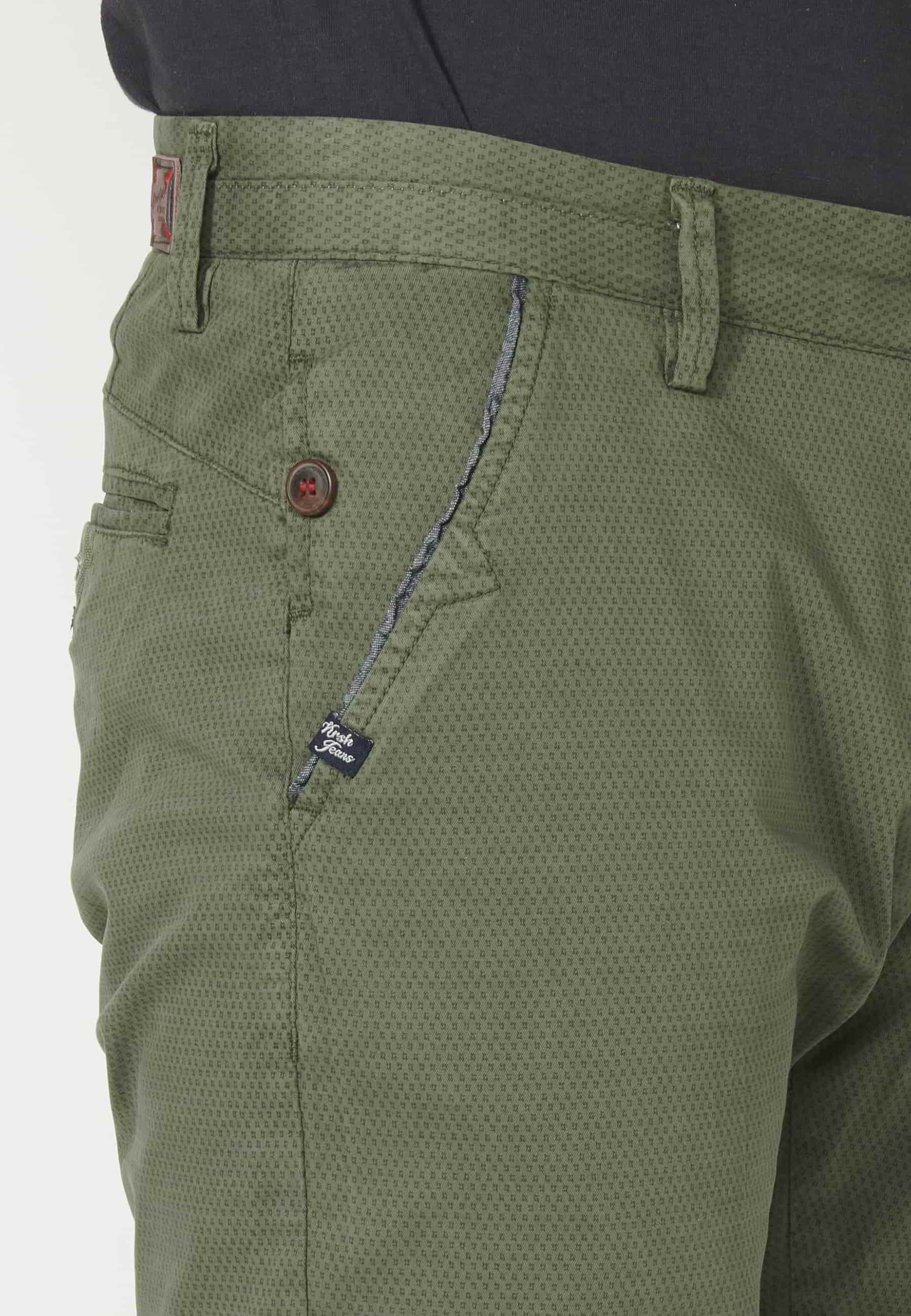 Khaki Chinese Style Bermuda Shorts for Men