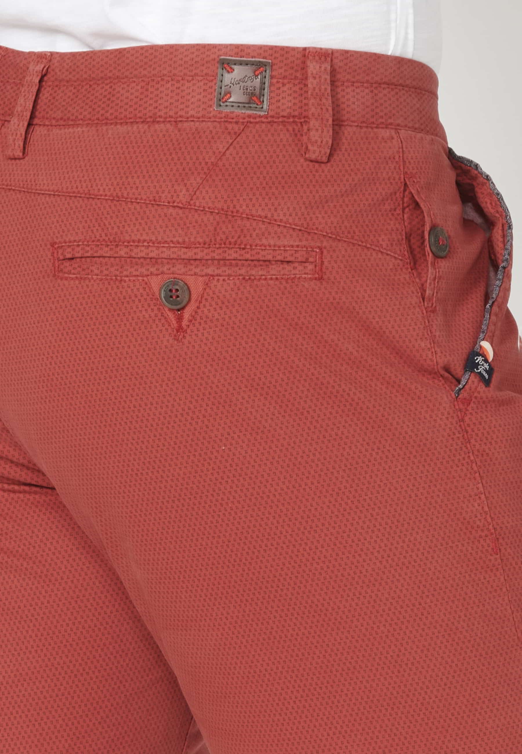Pantalón corto Bermuda estilo Chino color Rojo para Hombre