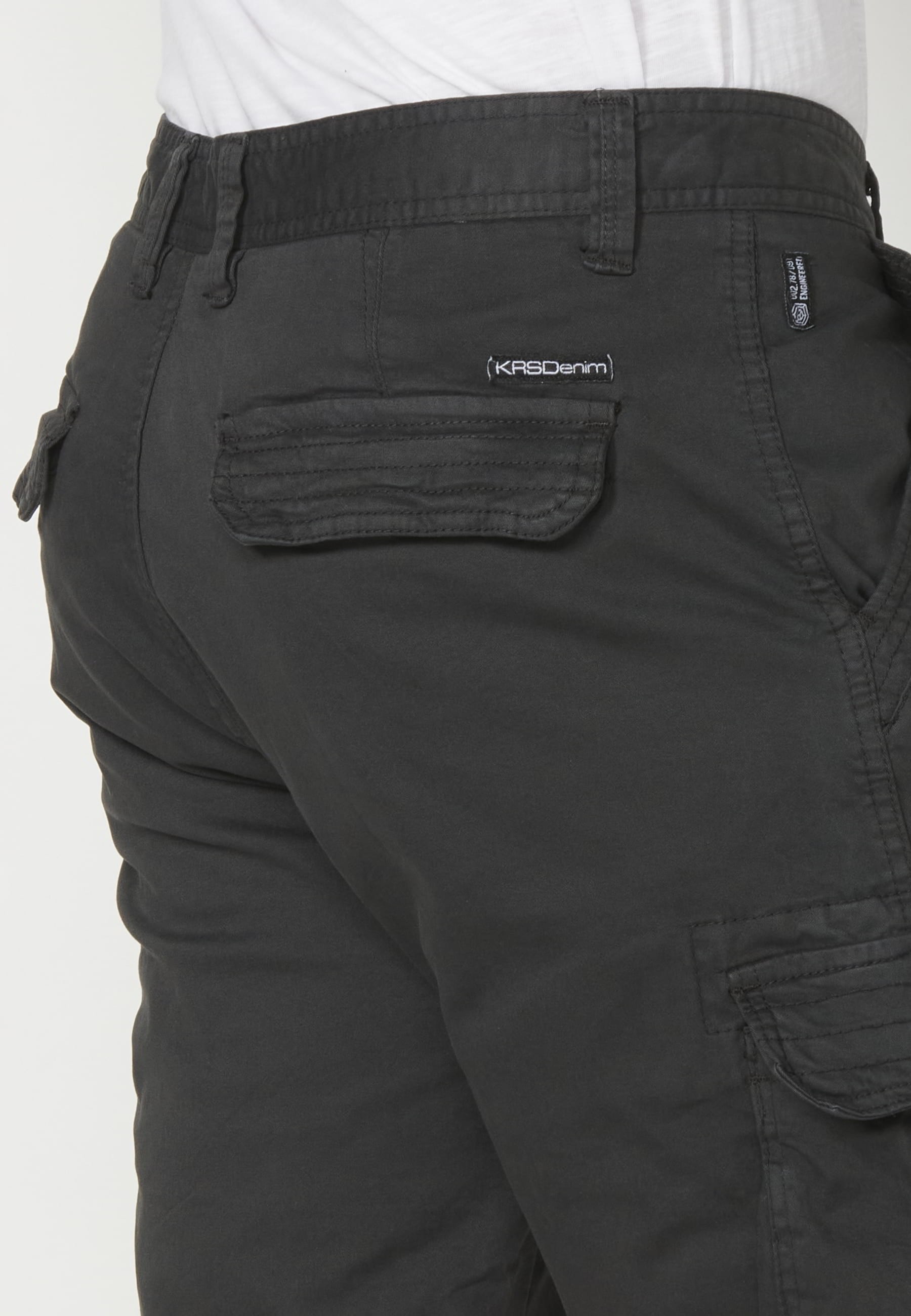 Pantalón corto Bermuda estilo cargo color Negro para Hombre