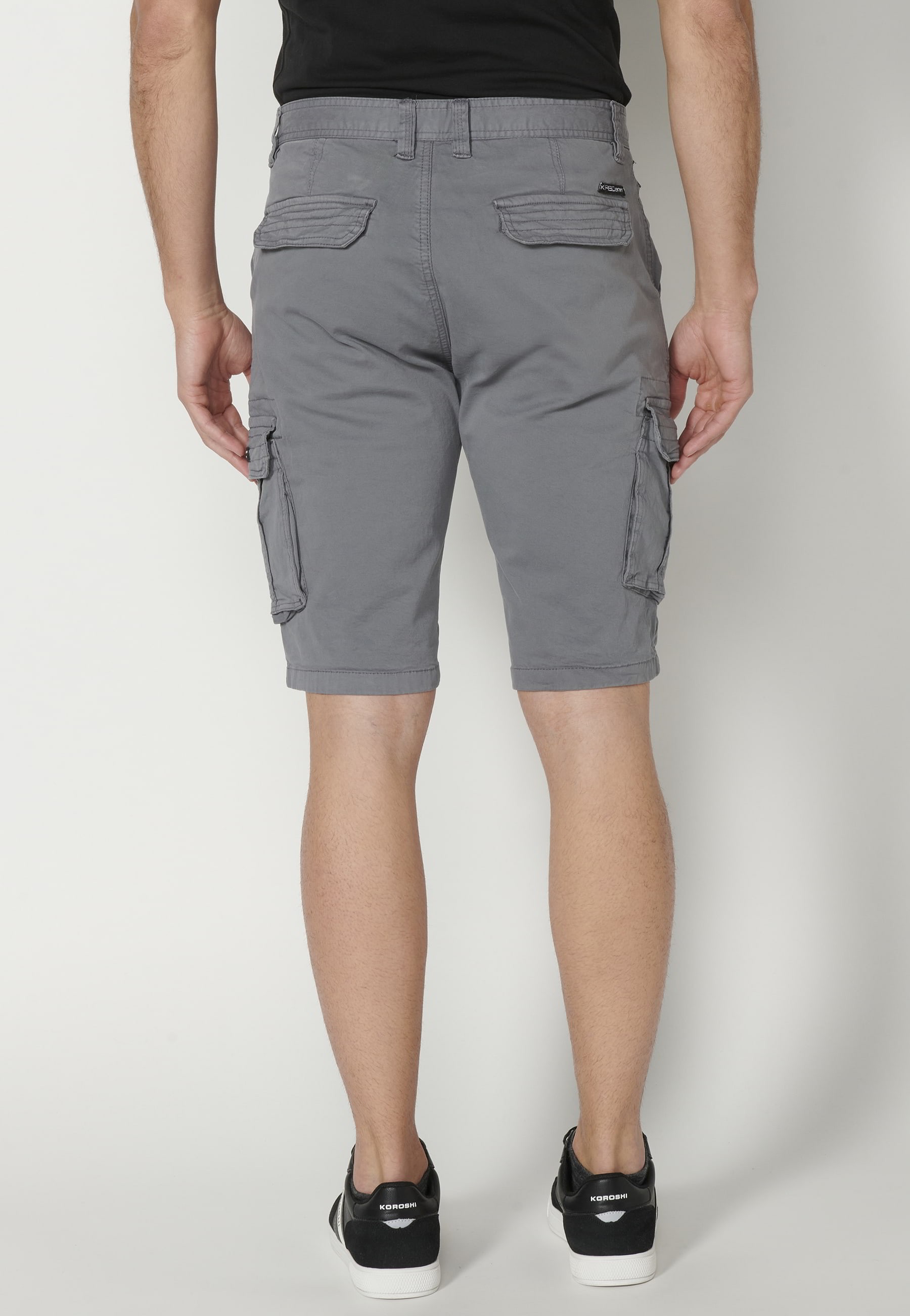 Pantalons curts Bermuda estil càrrec color Gris per a Home