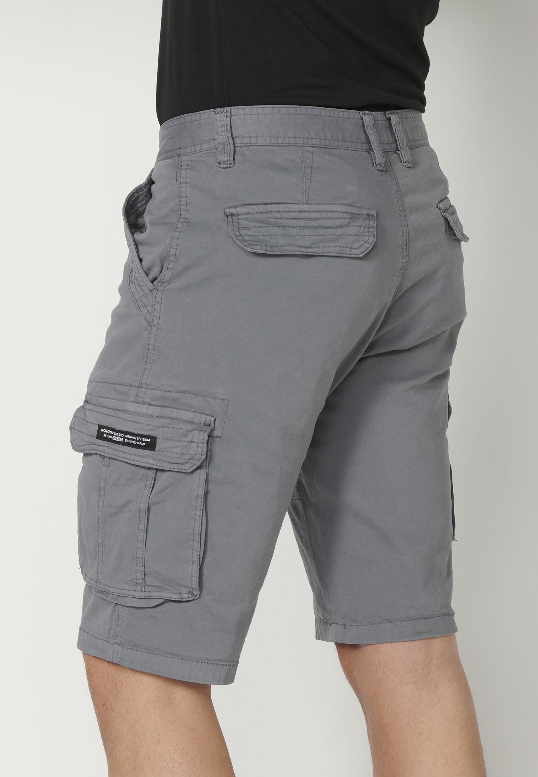 Pantalons curts Bermuda estil càrrec color Gris per a Home