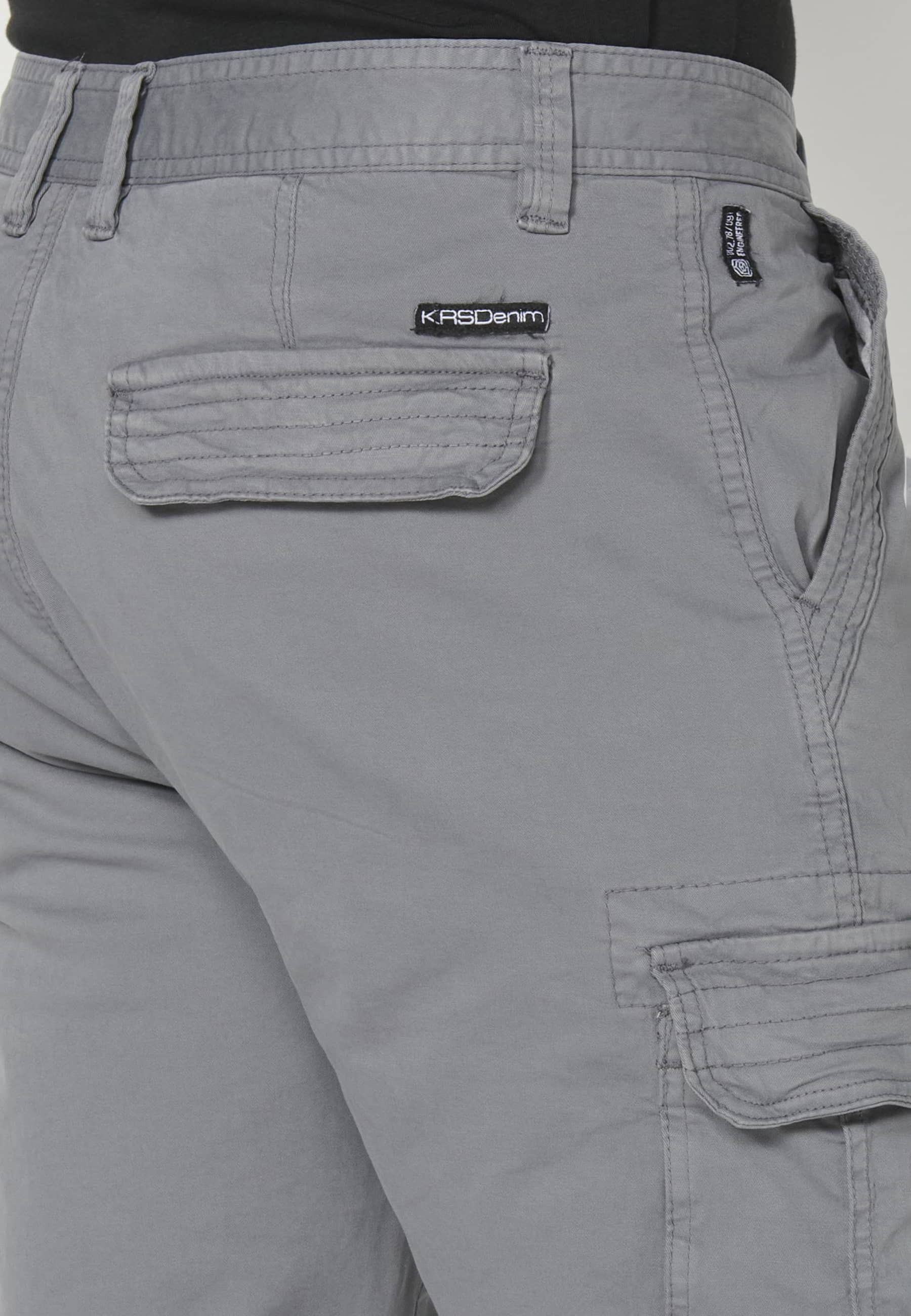 Pantalón corto Bermuda estilo cargo color Gris para Hombre