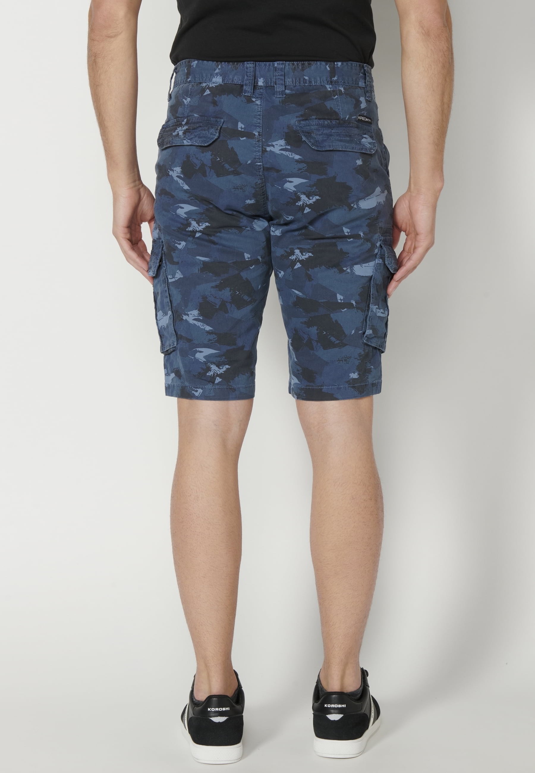 Pantalón corto Bermuda estilo cargo color Azul para Hombre