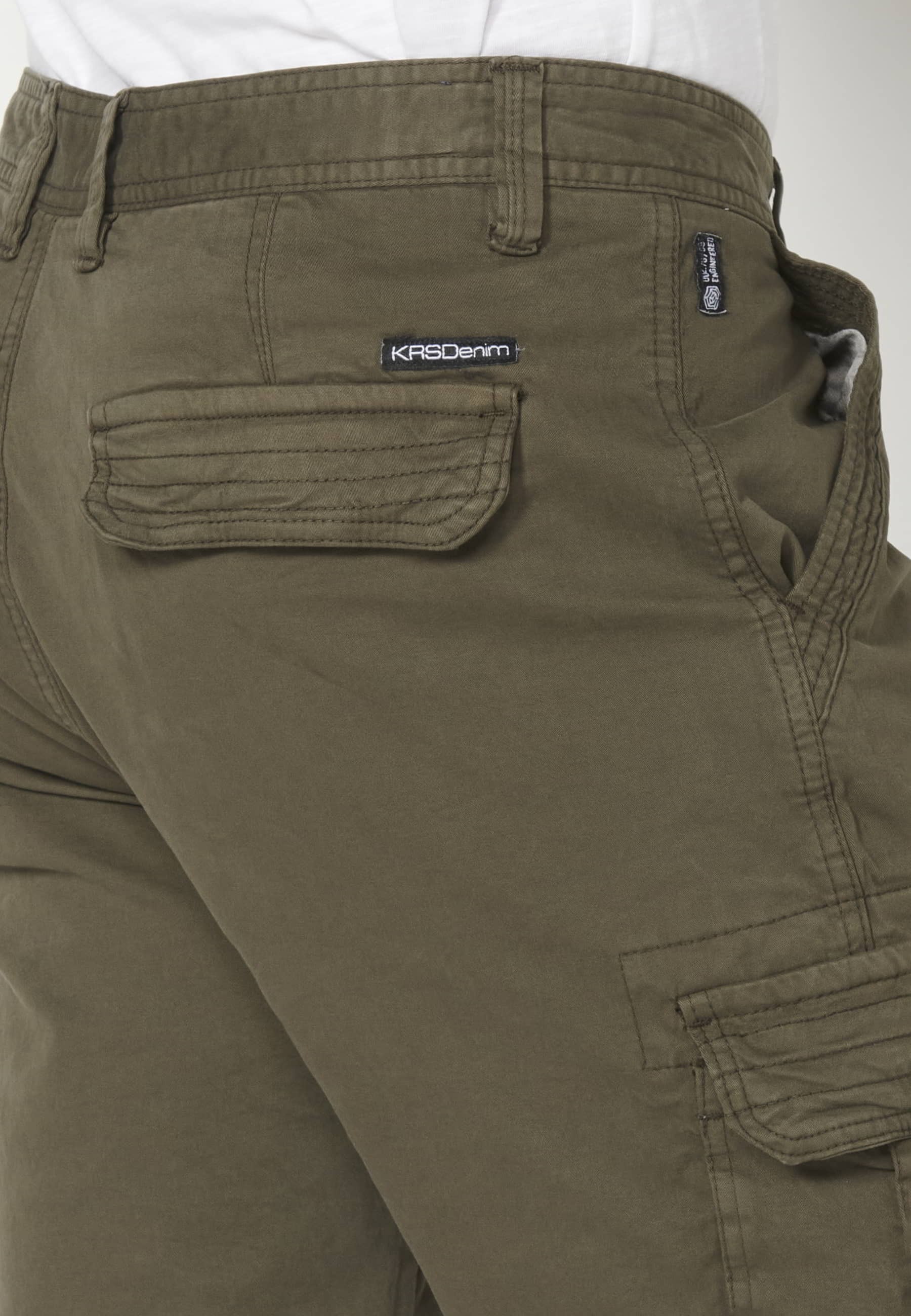 Pantalón corto Bermuda estilo cargo color Oliva para Hombre