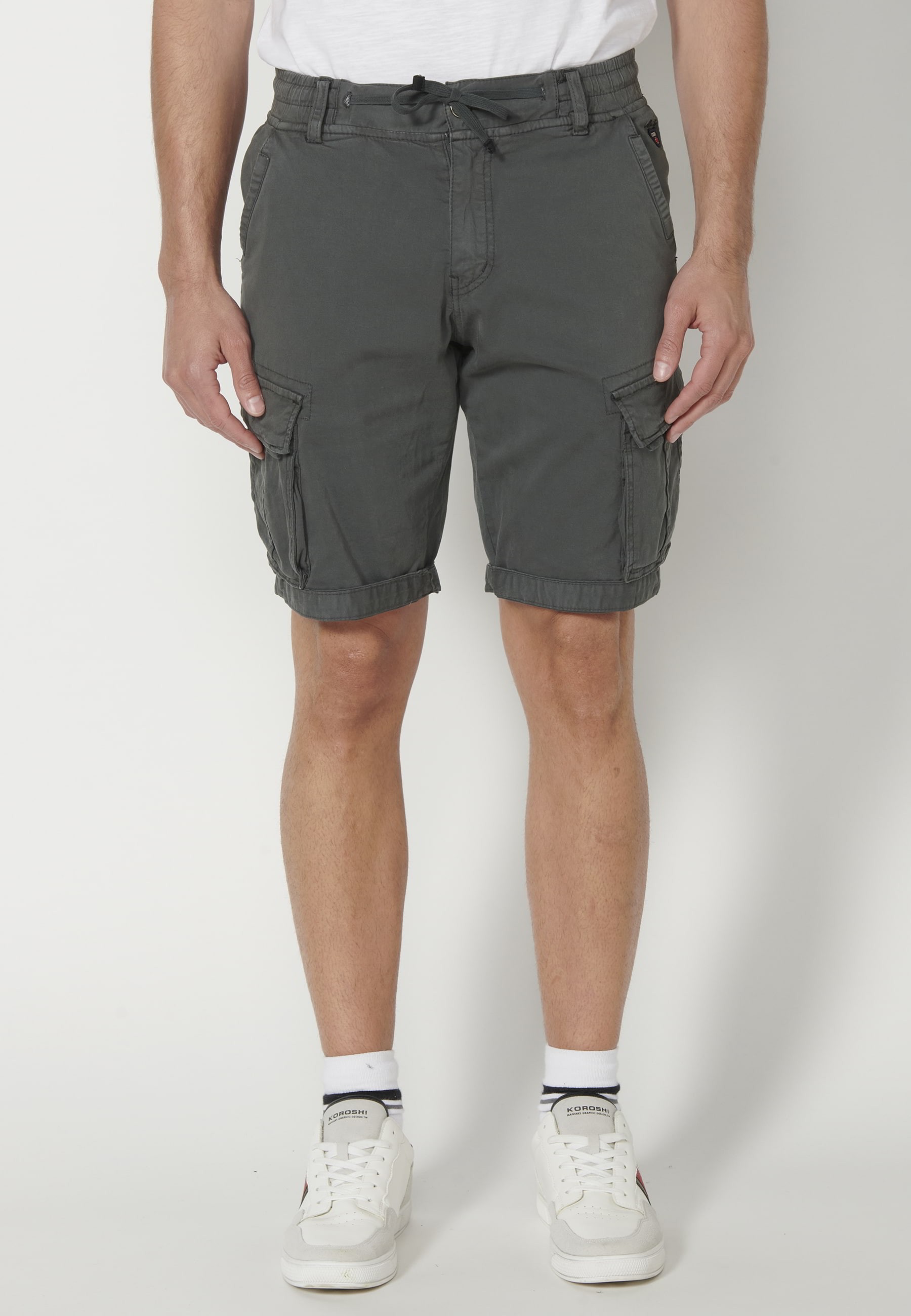 Bermuda-Shorts im Cargo-Stil in grauer Farbe für Herren
