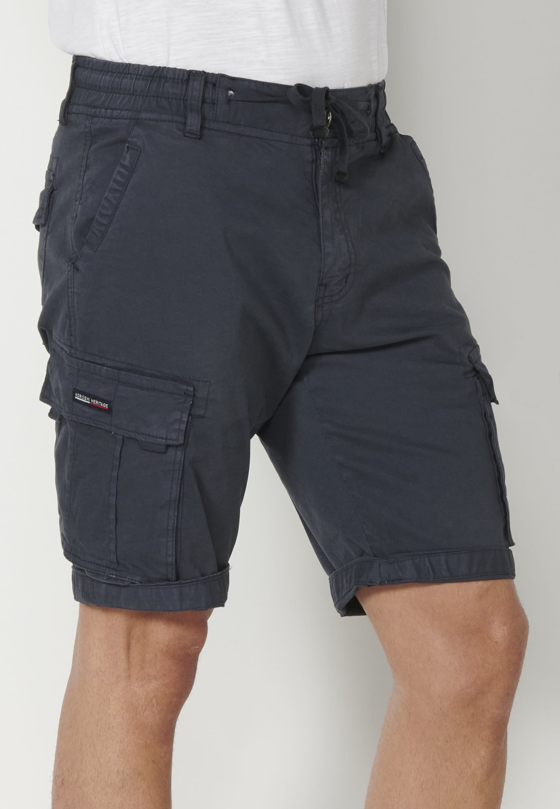 Bermuda-Cargo-Shorts in Marineblau für Herren