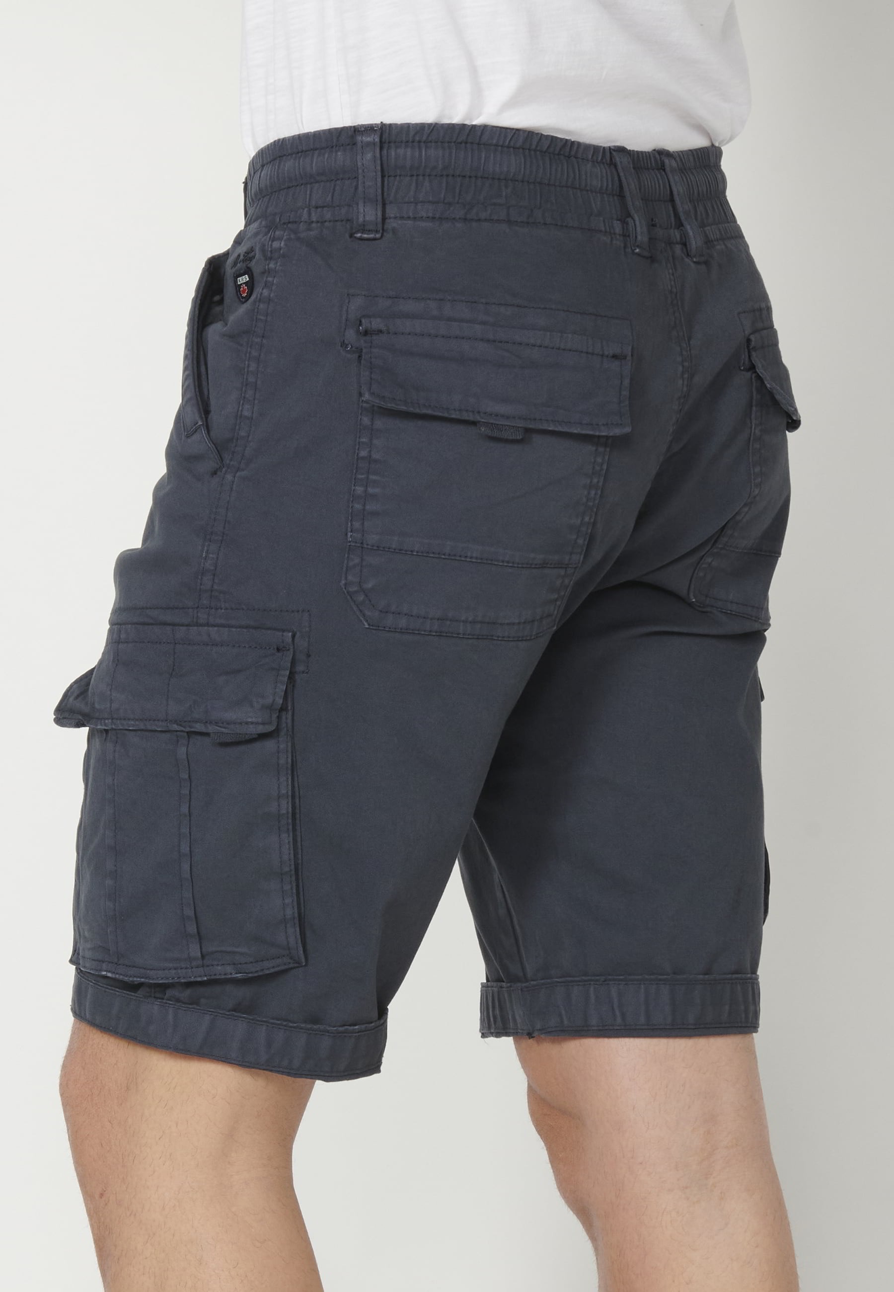 Pantalón corto Bermuda estilo cargo color Navy para Hombre