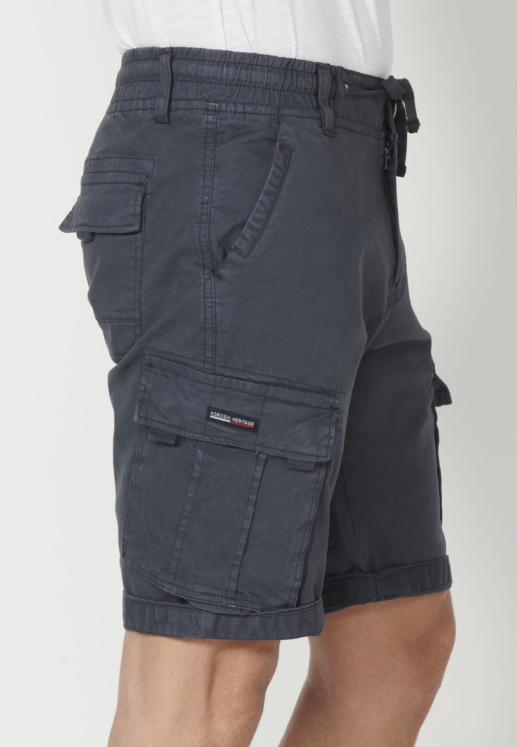 Pantalons curts Bermuda estil càrrec color Navy per a Home