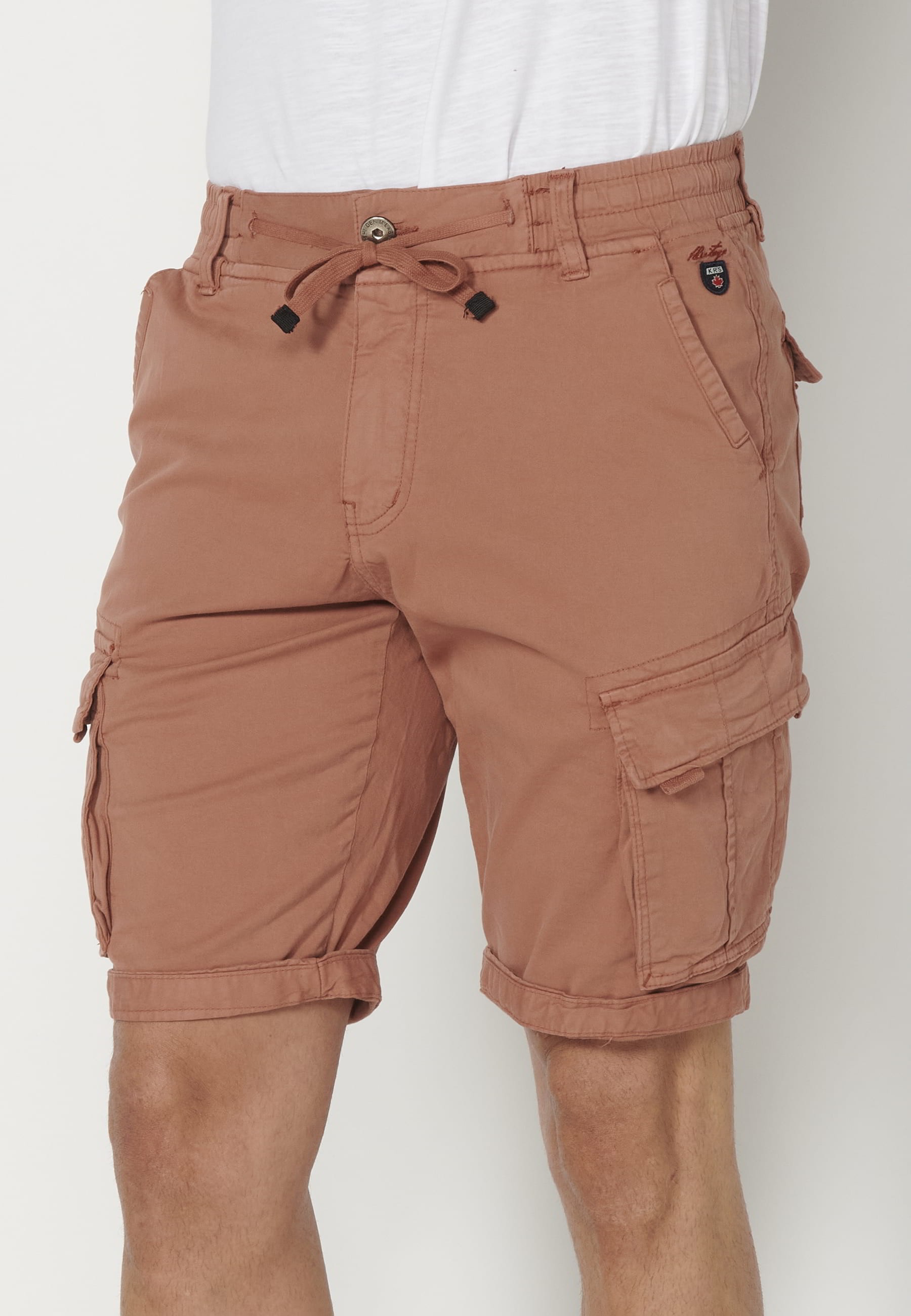 Pantalons curts Bermuda estil càrrec color Teula per a Home
