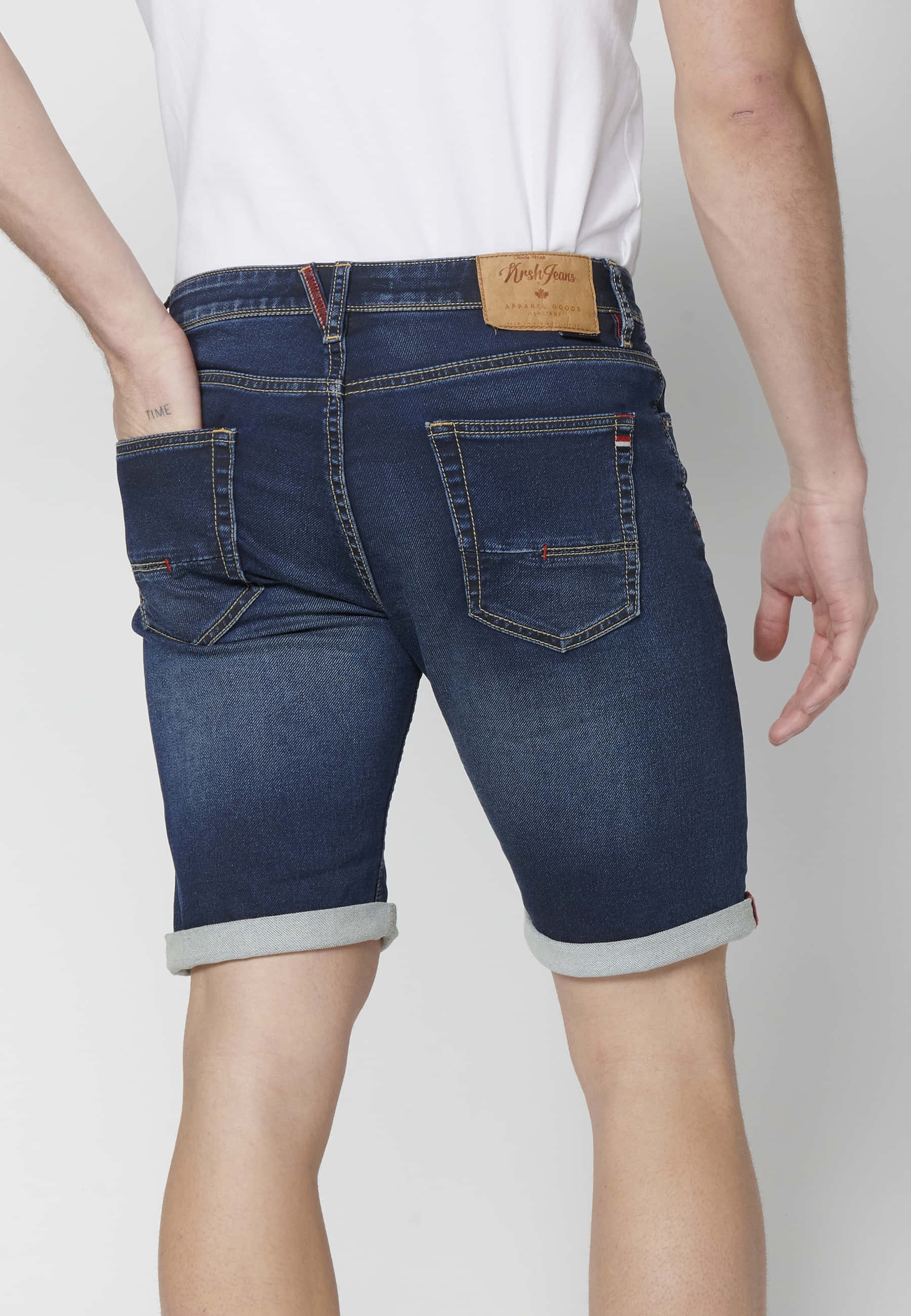 Pantalón corto Bermuda Vaquera con cuatro bolsillos color Azul para Hombre