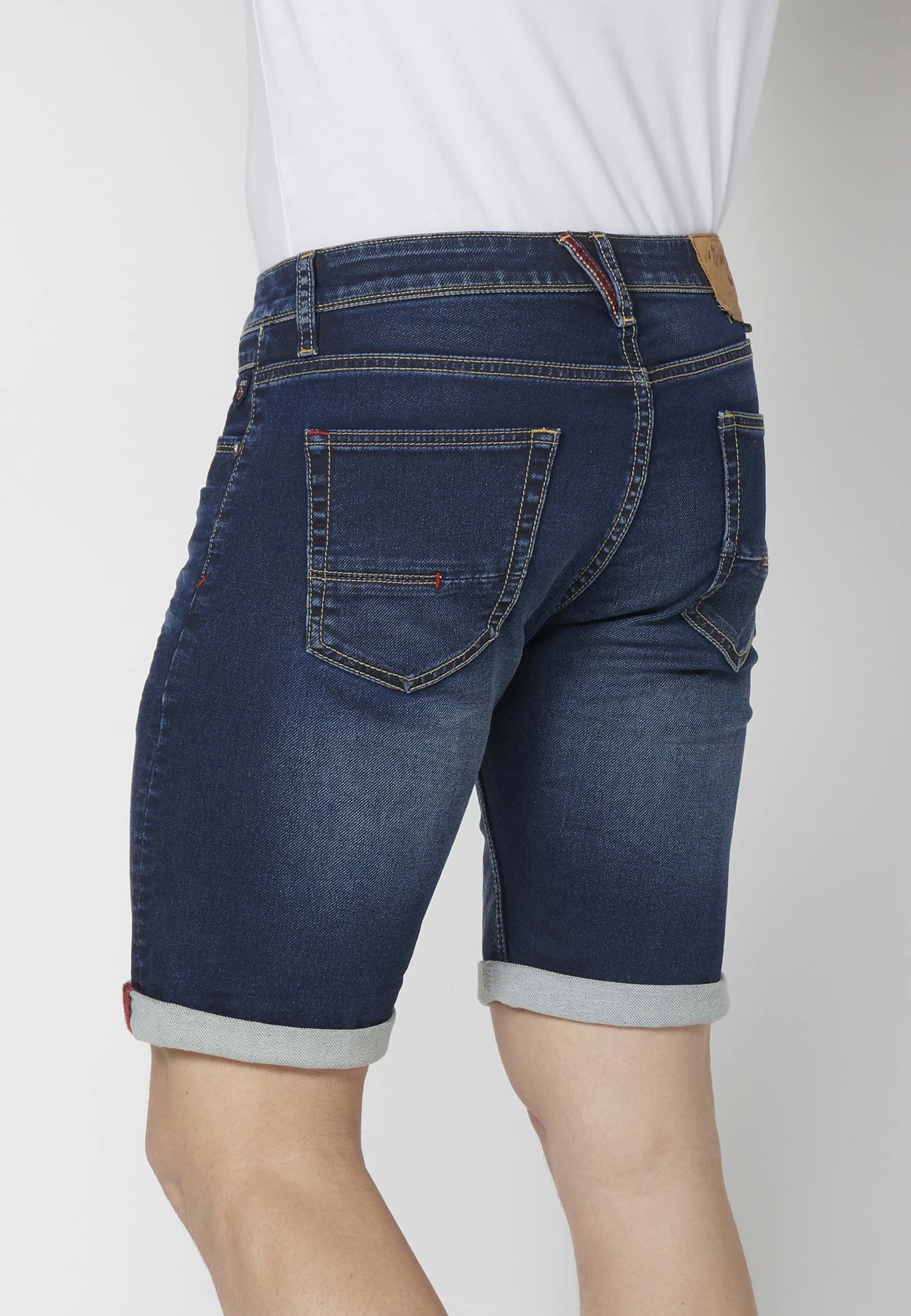 Blaue Jeans-Bermudashorts mit vier Taschen für Herren