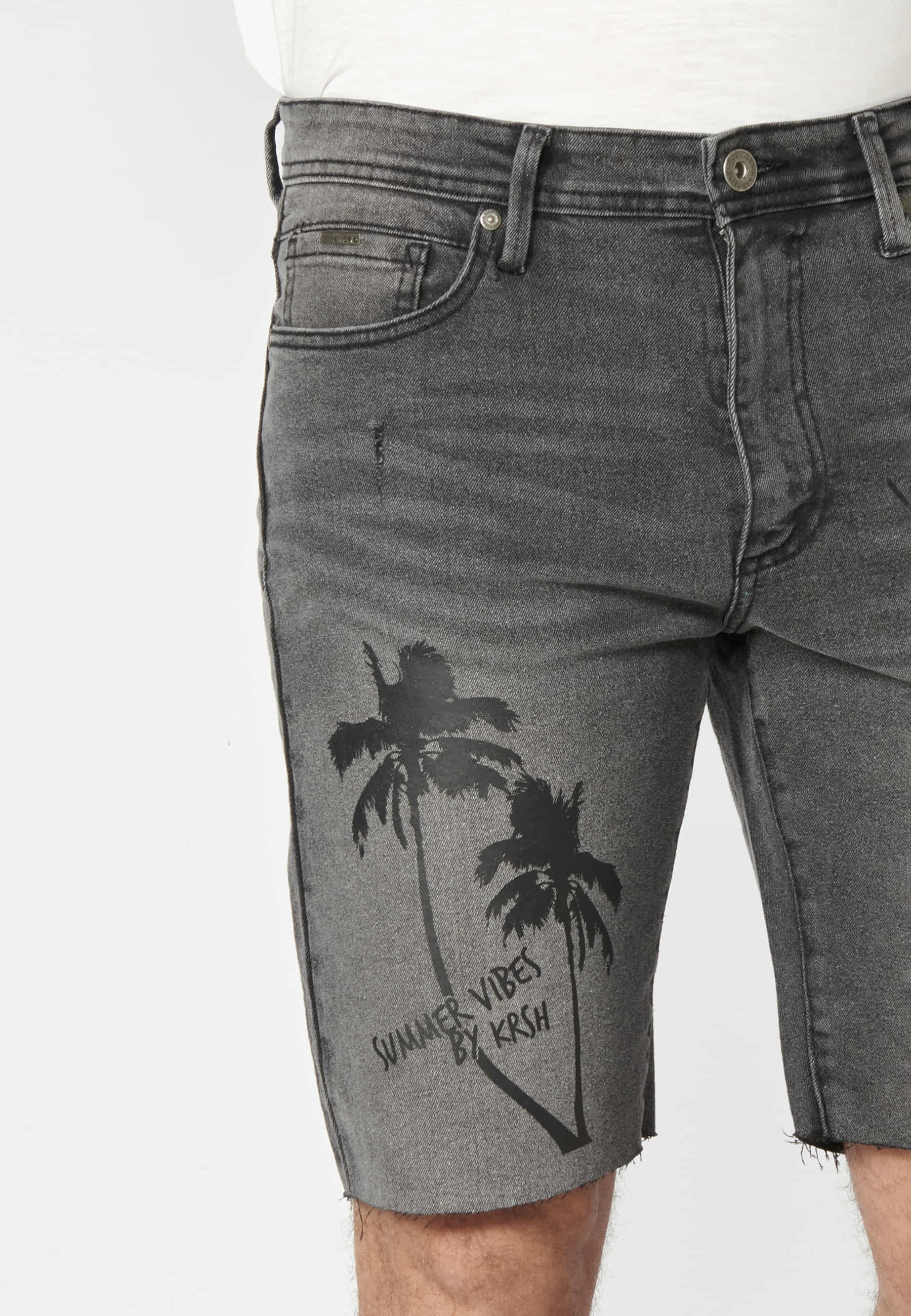 Schwarze Jeans-Bermudashorts für Herren