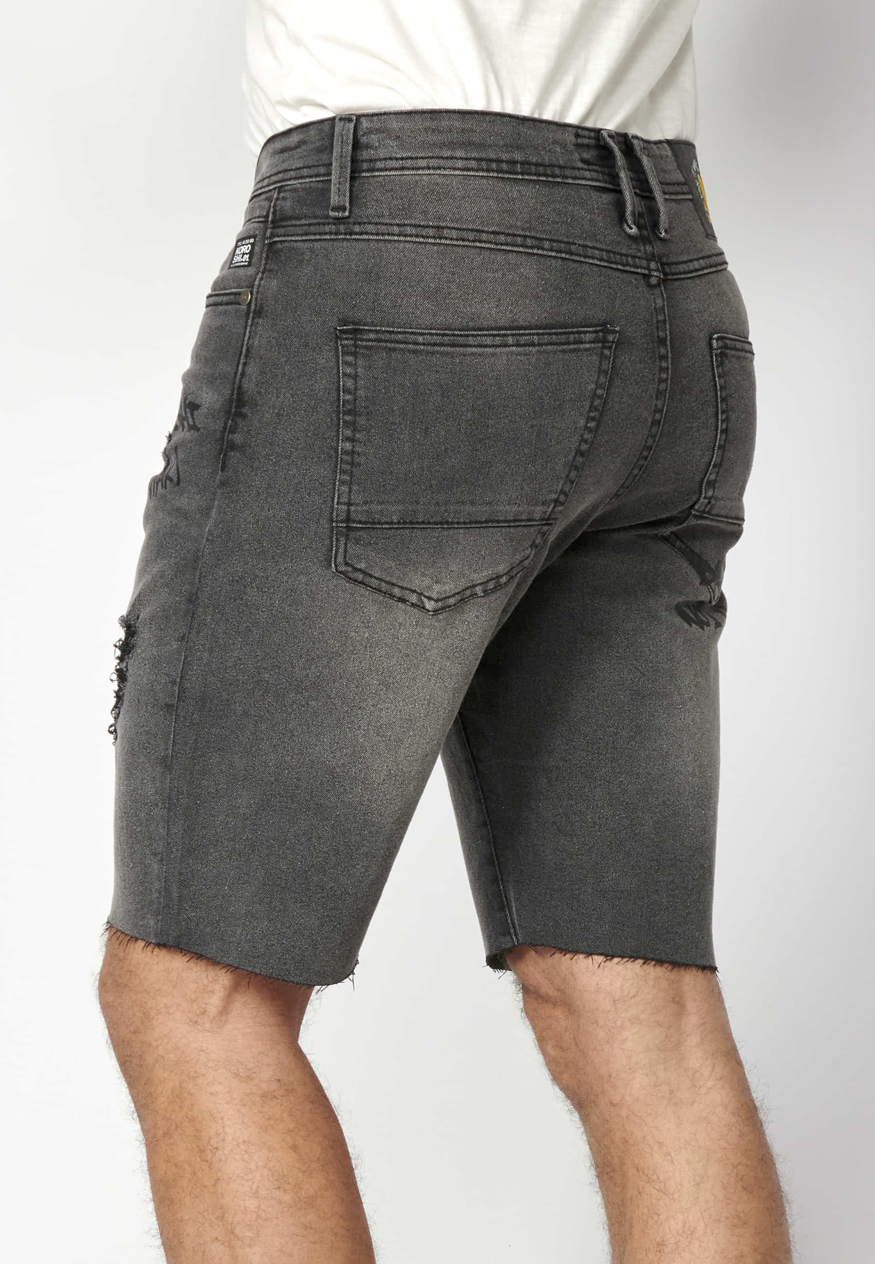 Schwarze Jeans-Bermudashorts für Herren