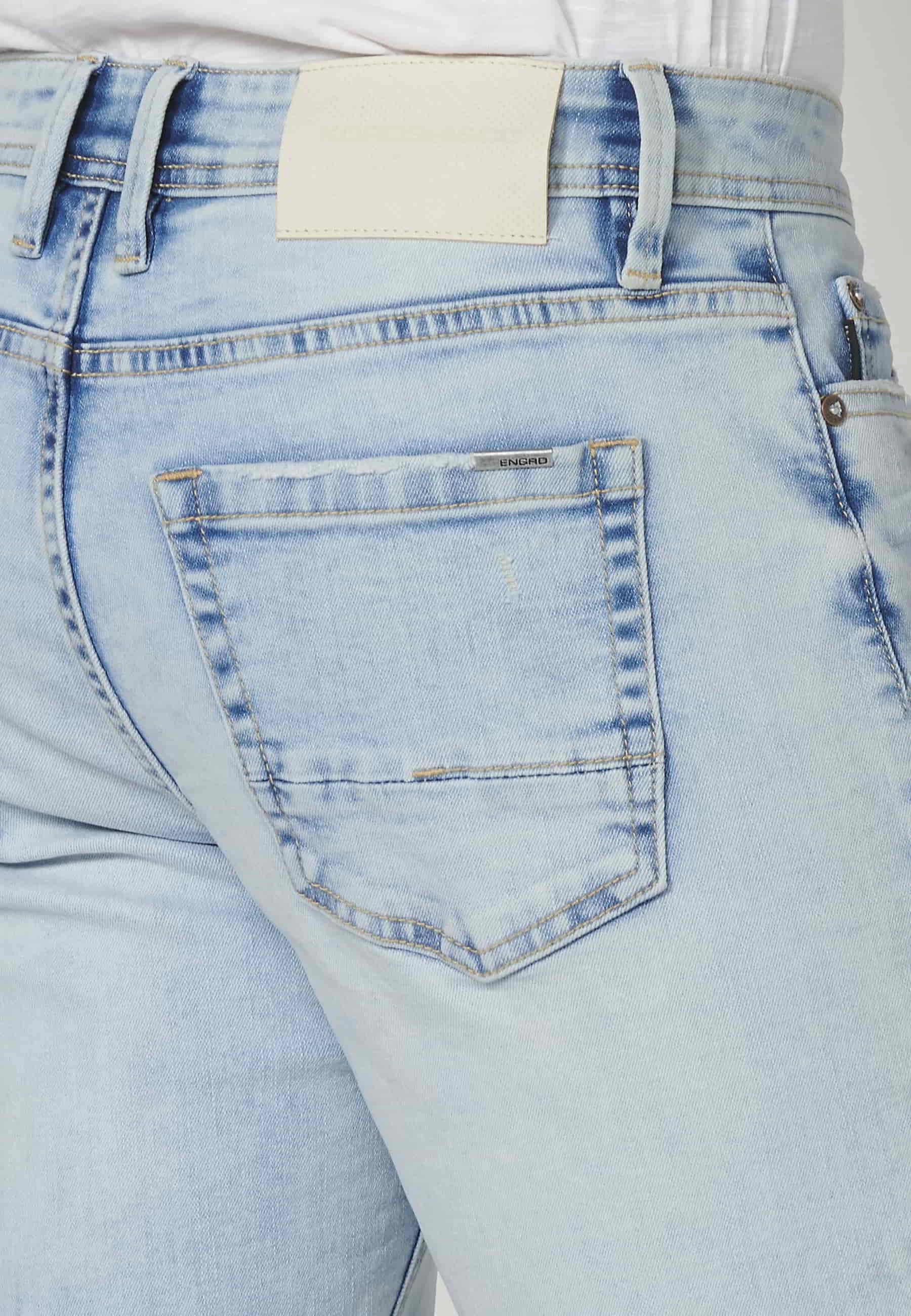 Pantalón corto Bermuda Vaquera Stretch Regular Fit Color Azul para Hombre
