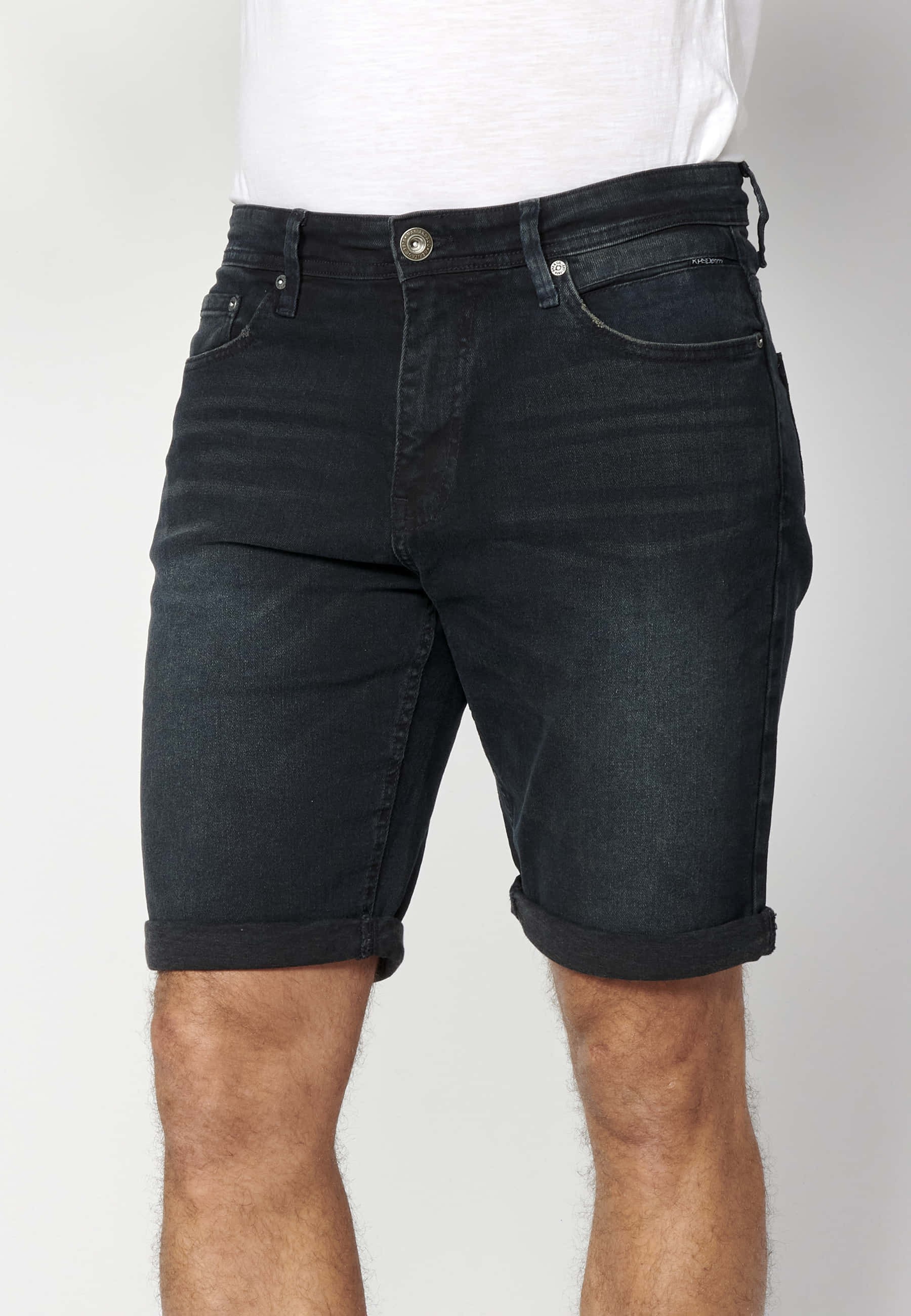Dark Blue regular fit Bermuda shorts for Man