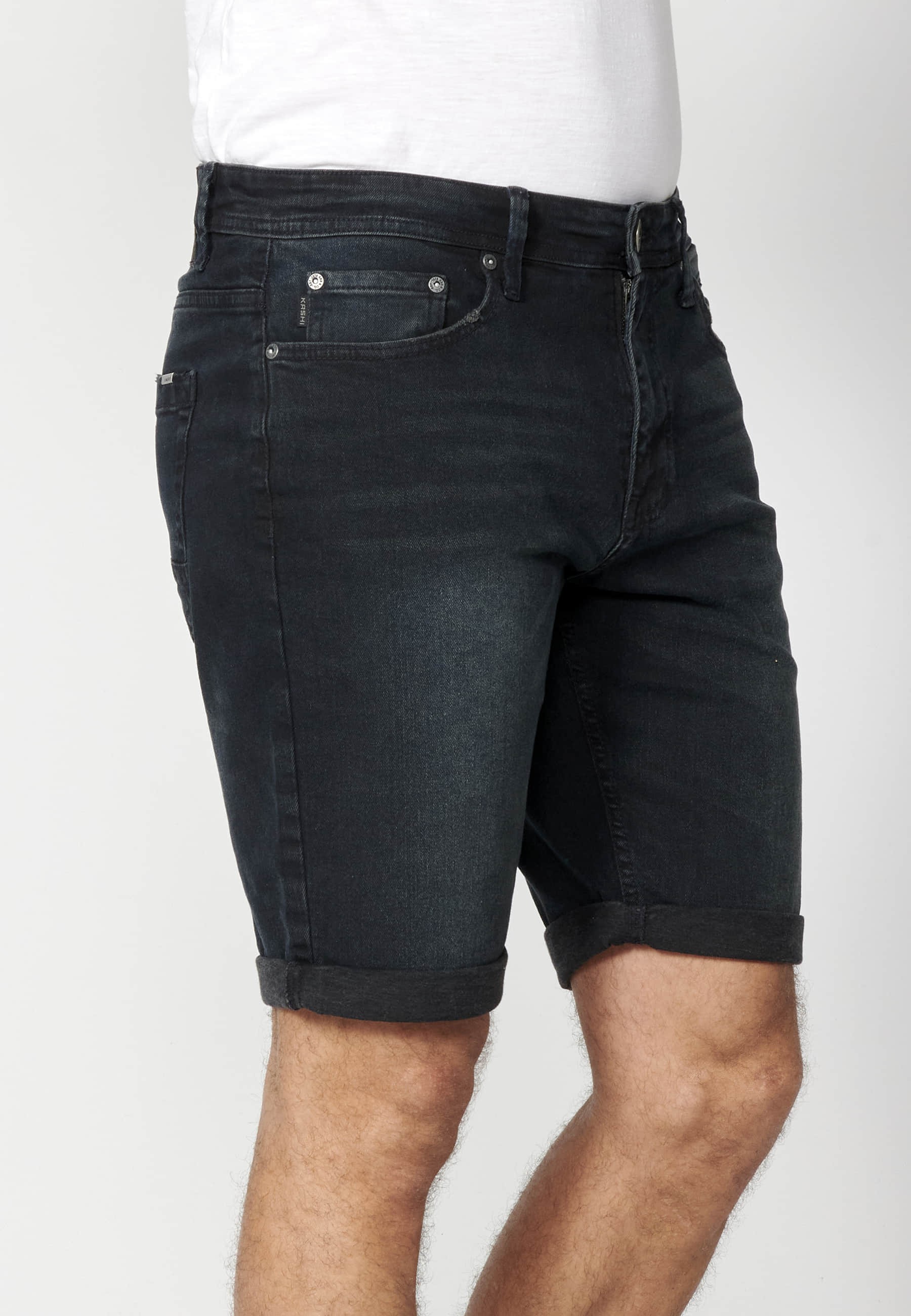 Dark Blue regular fit Bermuda shorts for Man