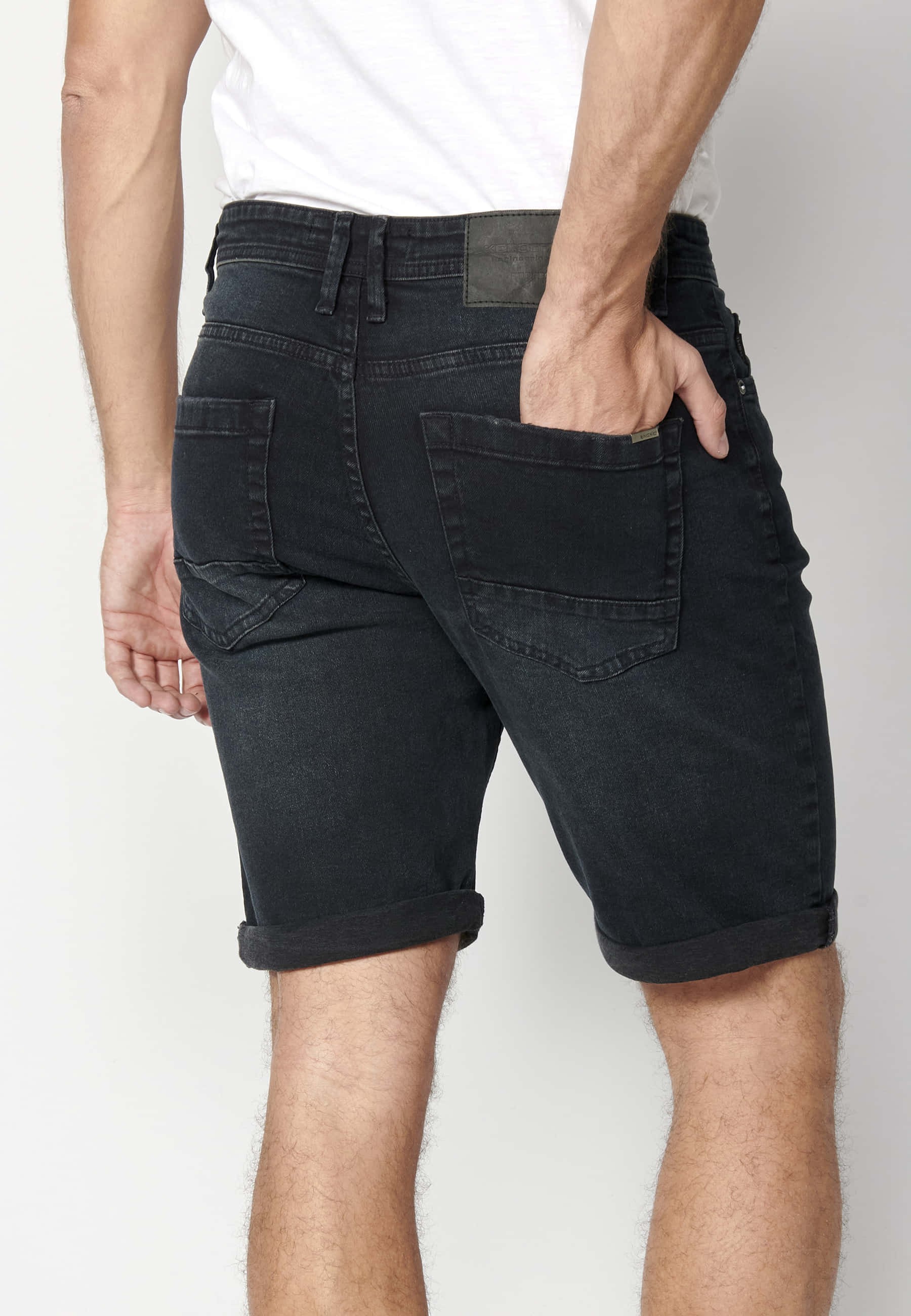 Dark Blue regular fit Bermuda shorts for Man