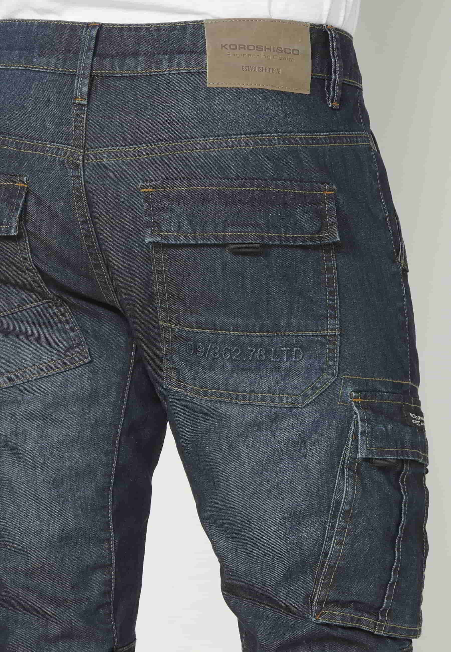 Pantalón corto Bermuda Vaquera Stretch Regular Fit Color Azul para Hombre 