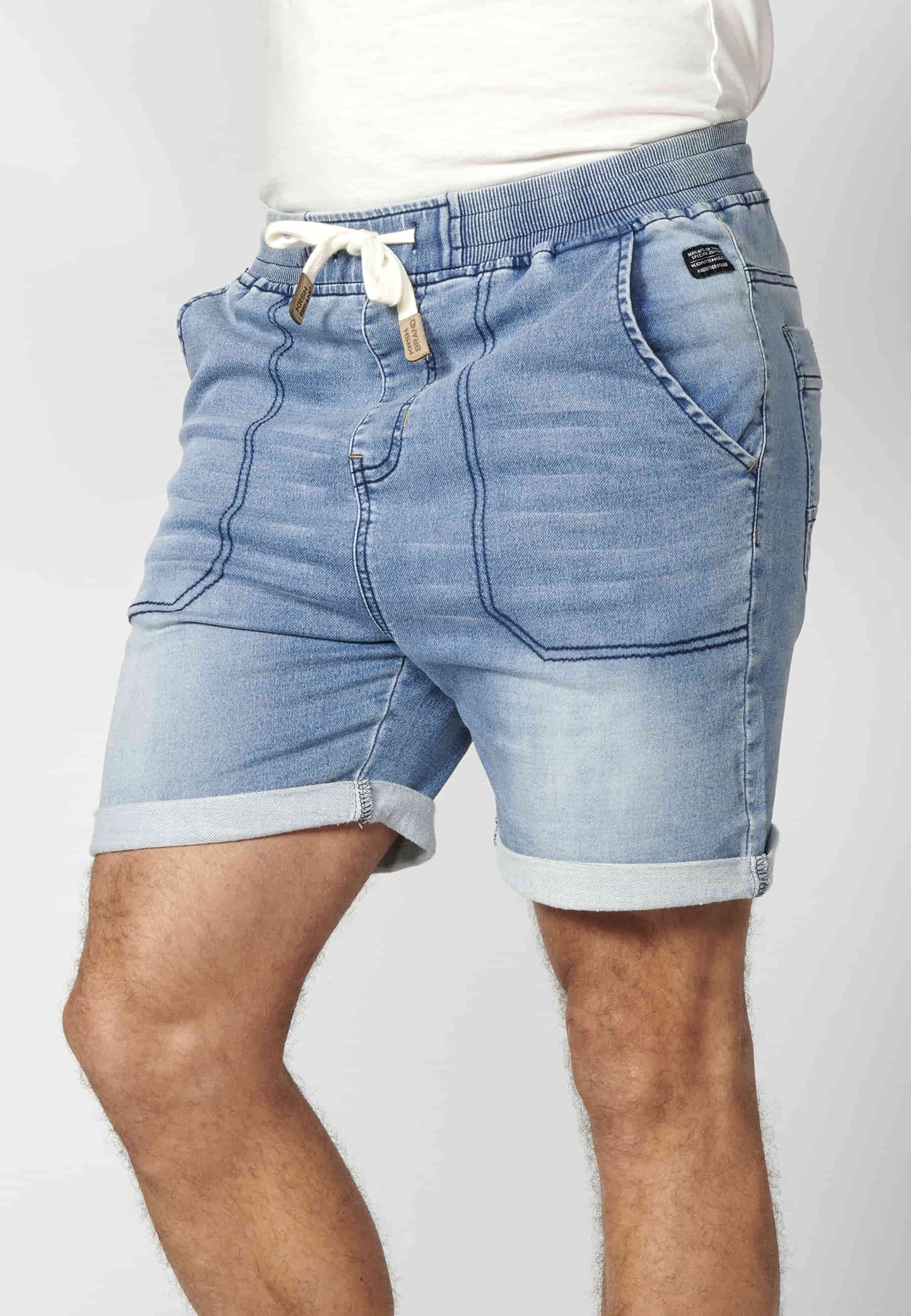 Pantalón corto Bermuda Jogger color Azul Claro para Hombre